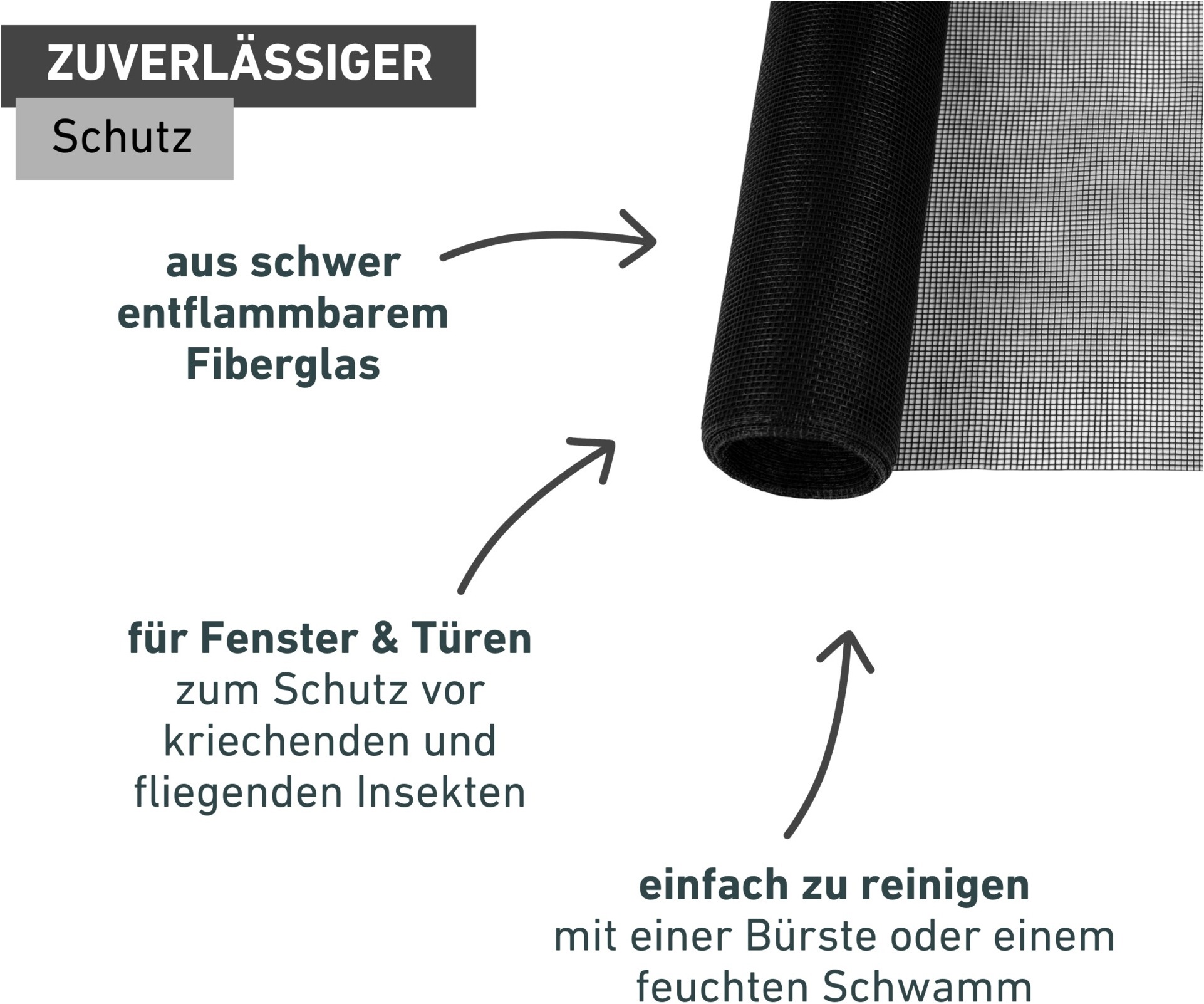 Windhager Fliegengitter-Gewebe »für Fenster, Balkon- und Terrassentüren, Moskitontez ohne Bohren« 1 Stk. tlg. Insektenschutzgitter 100 x 250 cm, erhältlich in anthrazit oder weiß