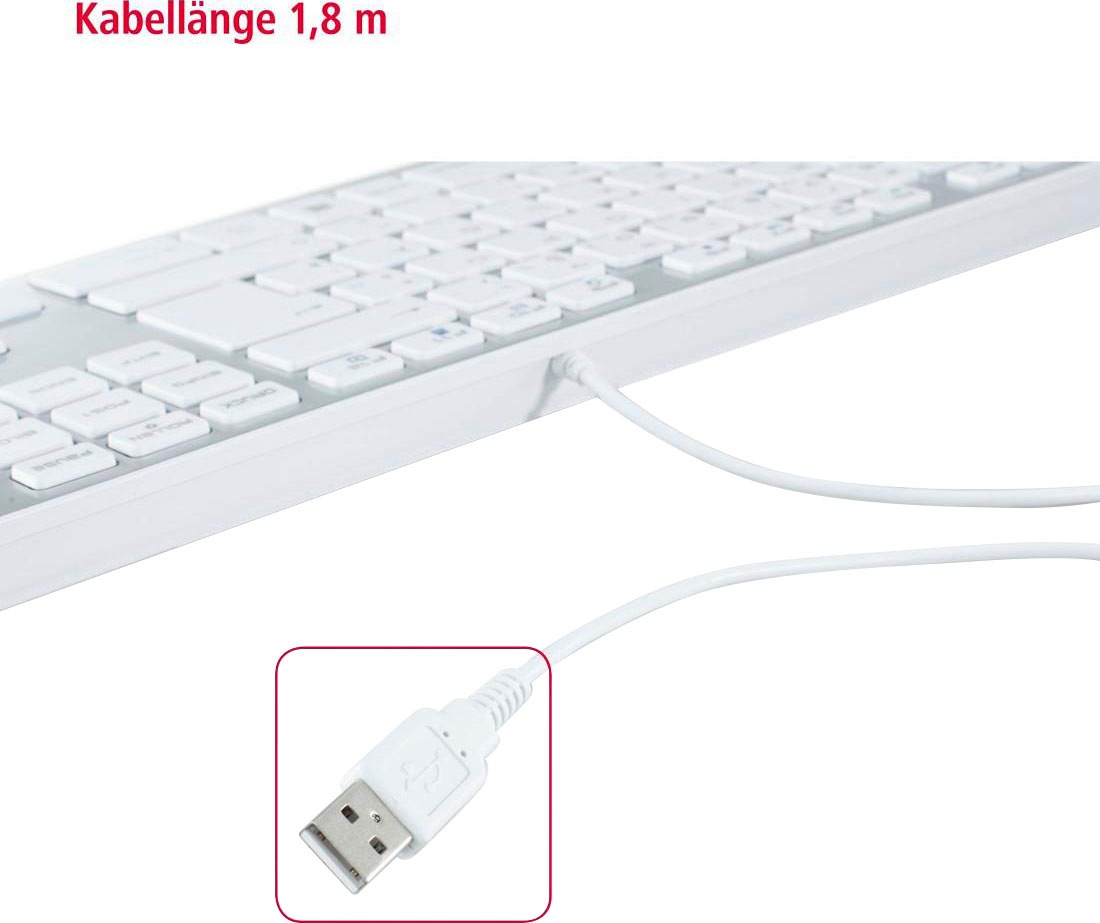 Hama Tastatur »Tastatur PC Tastatur kabelgebunden im Slim-Design«