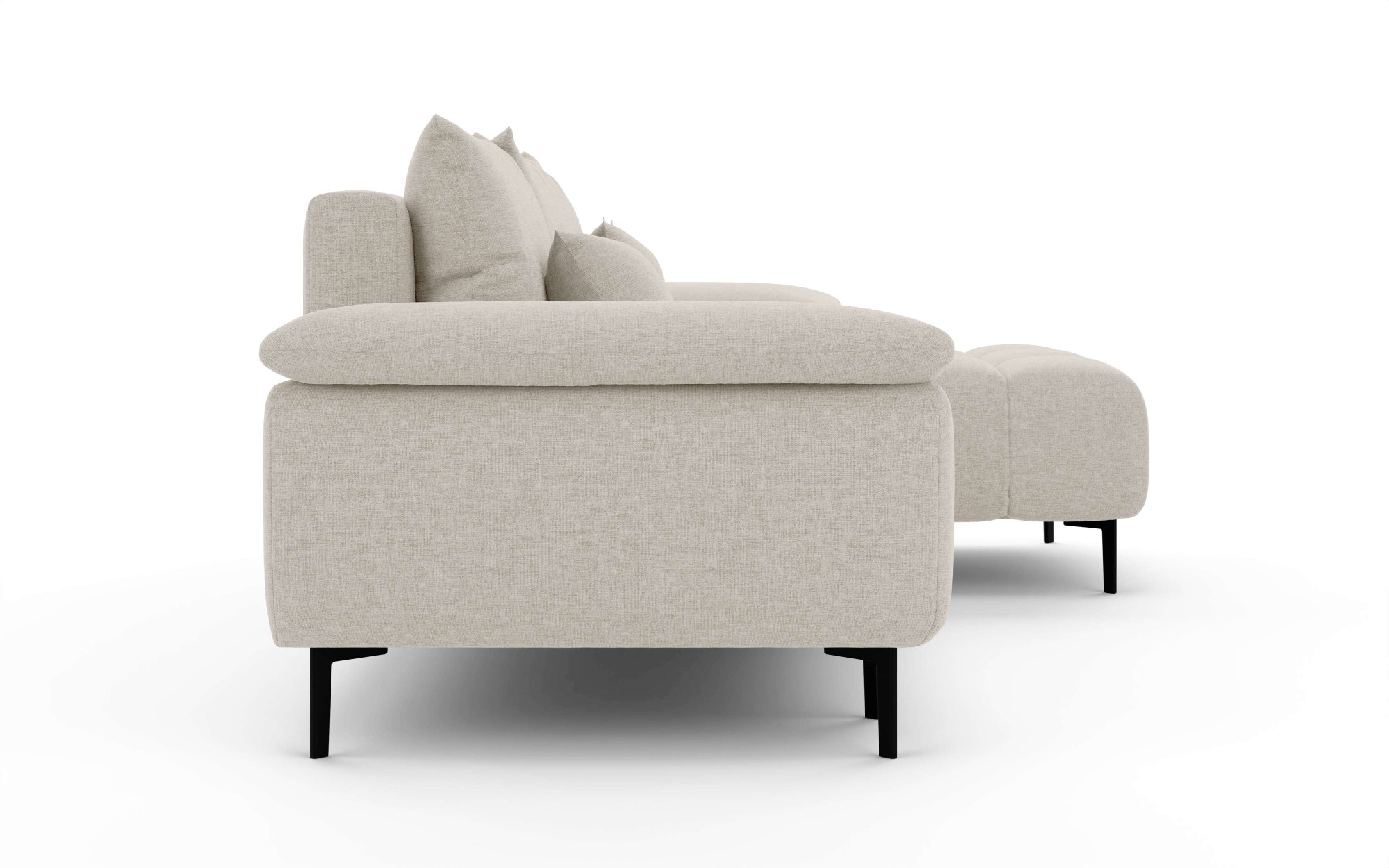 INOSIGN Ecksofa »DROMARA Schlafsofa mit Bettkasten, Maße: B/T/H 277/141/91 cm«, L-Form mit Recamiere rechts/links bestellbar, Wellenunterfederung