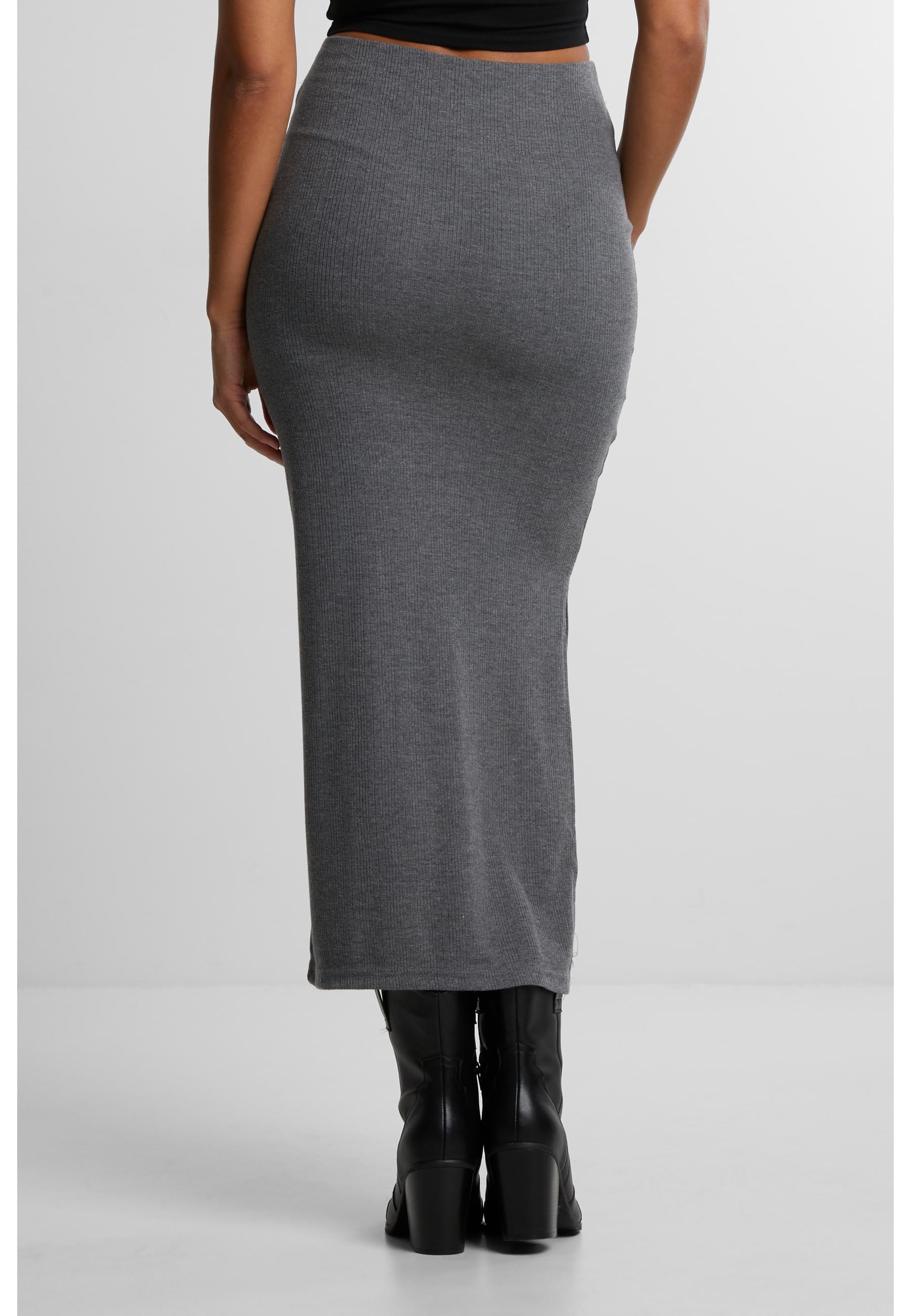 URBAN CLASSICS Sommerrock »Urban Classics Ladies Rib High Slit Skirt«, (1 tlg.)