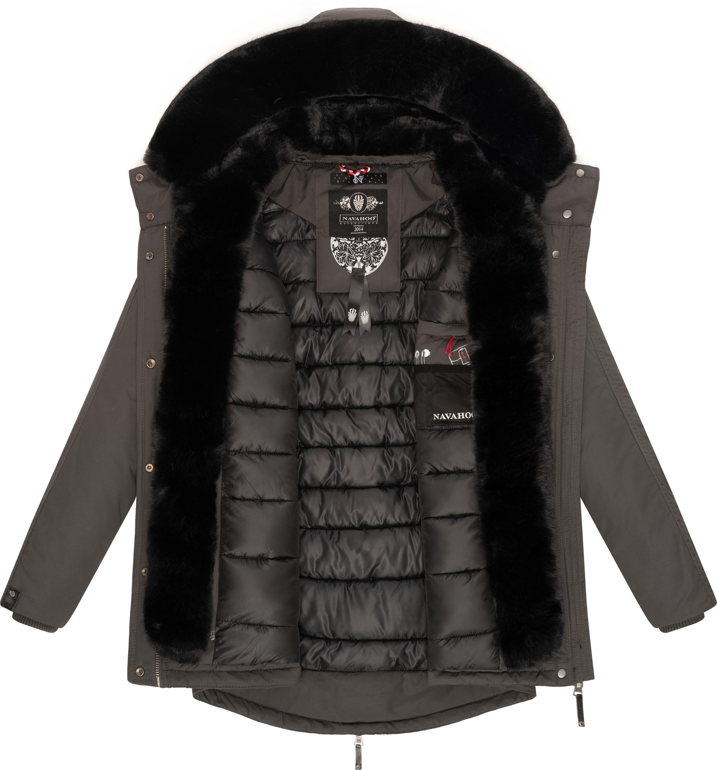 Navahoo Wintermantel »Sweety Deluxe«, modischer Winterparka mit großer doppelter Kapuze