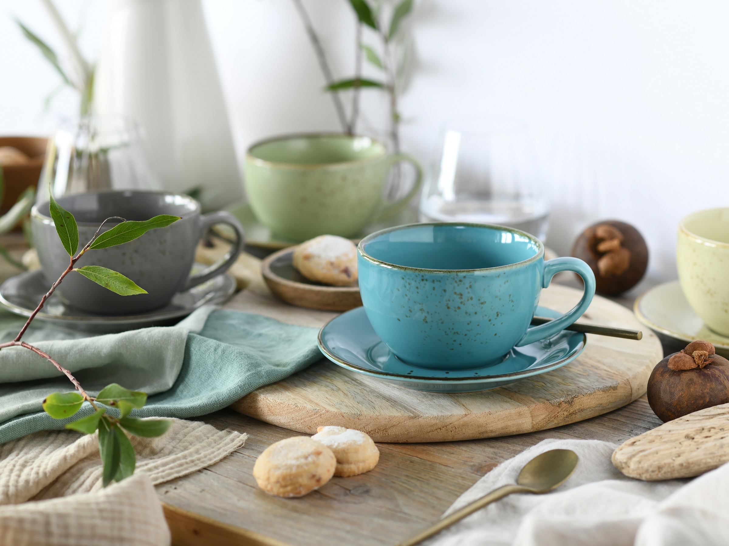 CreaTable Tasse »Tassen Set NATURE COLLECTION« Bistrotassen, 4 Cappuccinotassen, 4 Espressotassen, je mit Untertassen
