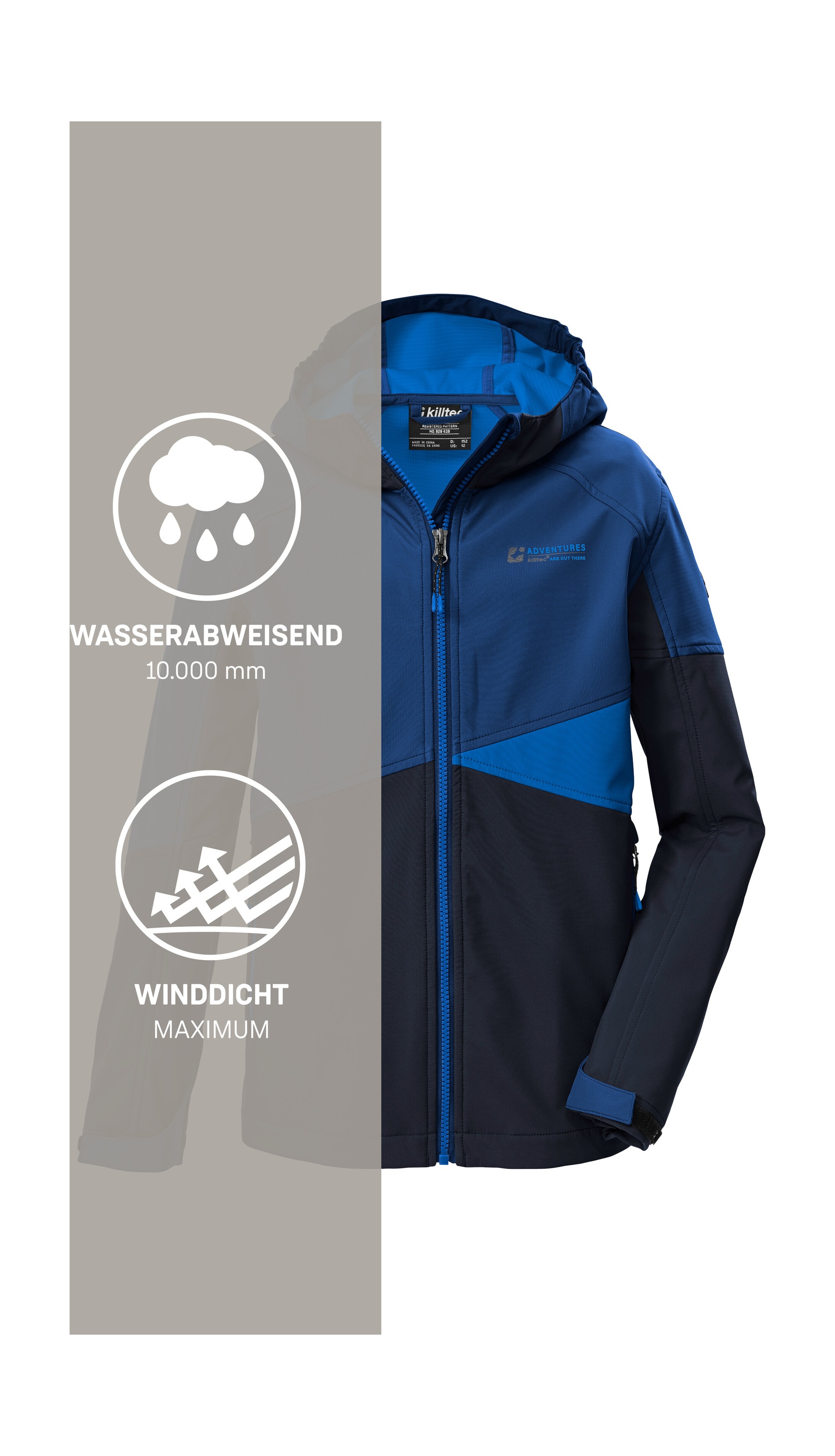 Killtec Softshelljacke »KOS 142 BYS SFTSHLL JCKT« Wind- und wasserabweisende Kinderjacke, Colourblock-Design