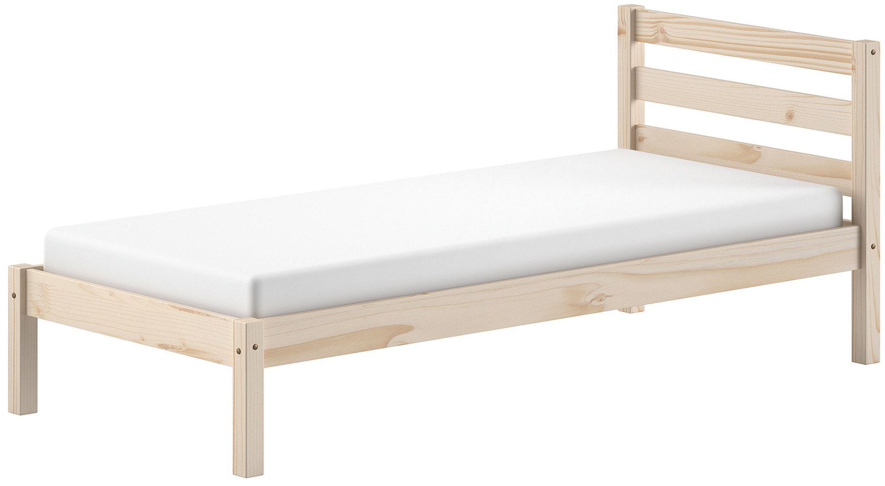 Vipack Massivholzbett »Pino, universell einsetzbar, gradliniges Design, Made in Europe« B: 211 x H: 84,4 x T: 97,5 cm, Liegefläche 90/200 cm, stabil gebaut,  Kiefer massiv, wahlweise in Natur oder Weiß lackiert erhältlich