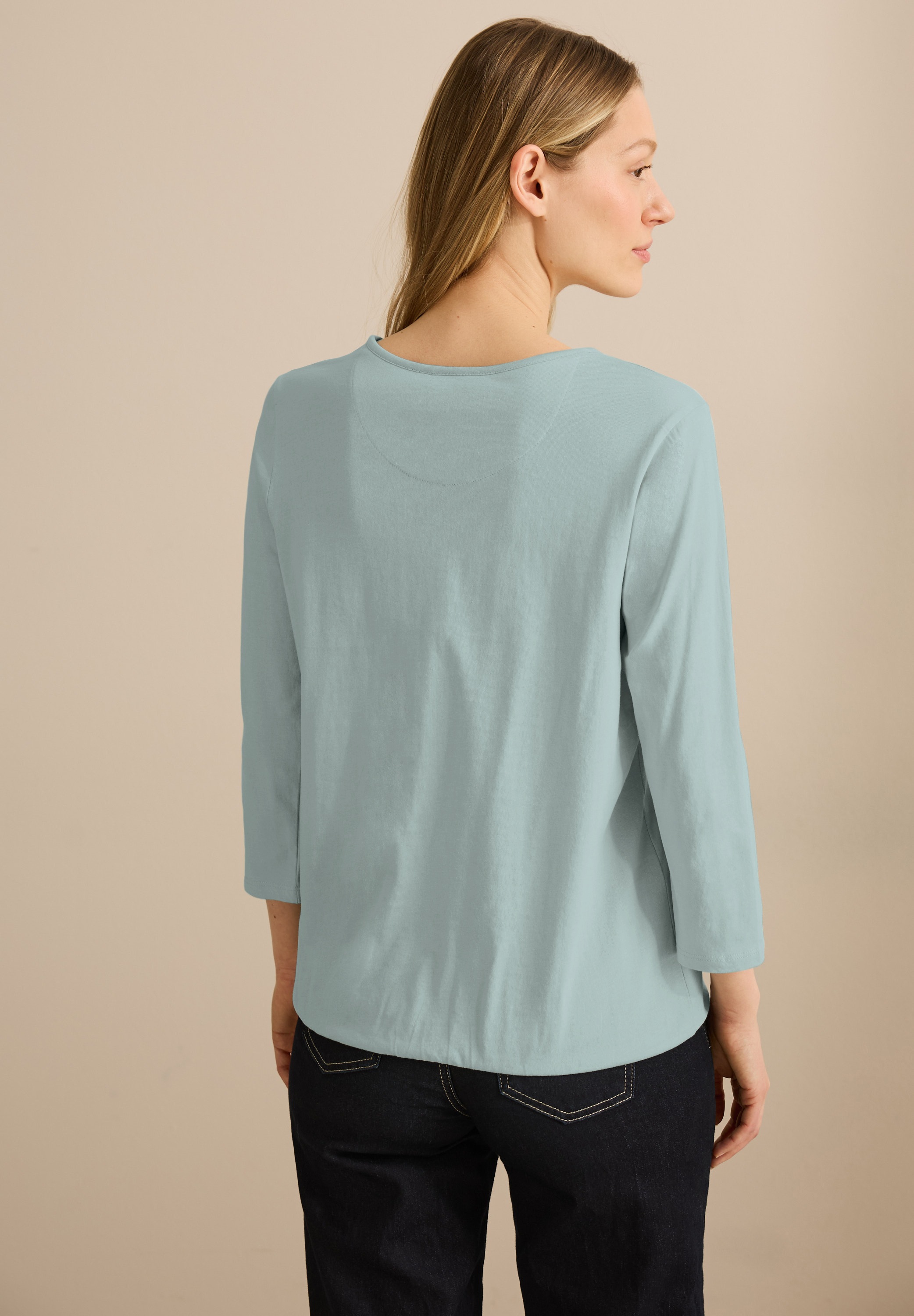 Cecil 3/4-Arm-Shirt, mit geschlitztem Rundhalsausschnitt