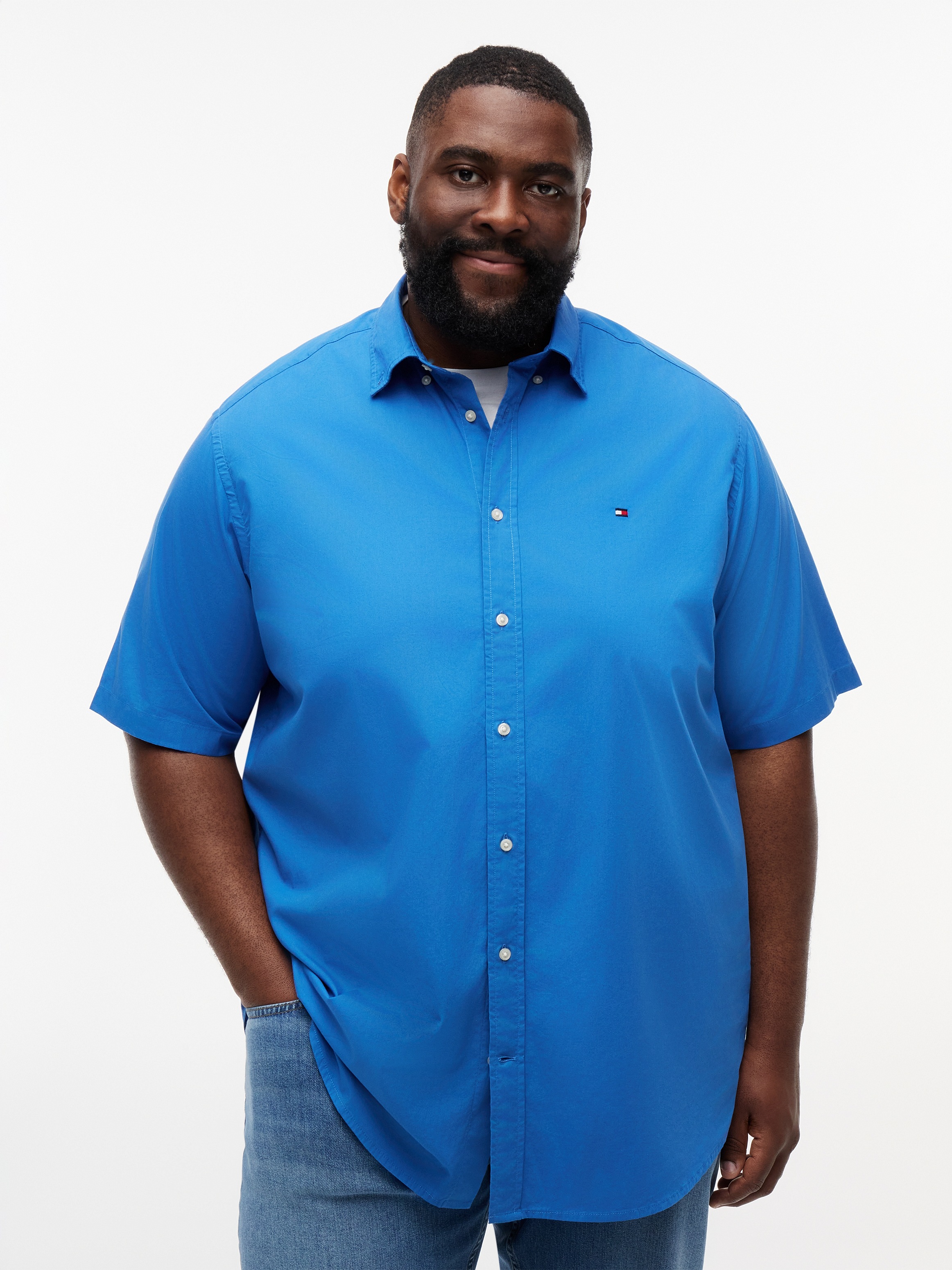 Tommy Hilfiger Big & Tall Kurzarmhemd "BT-FLEX POPLIN SOLID" Große Größen günstig online kaufen