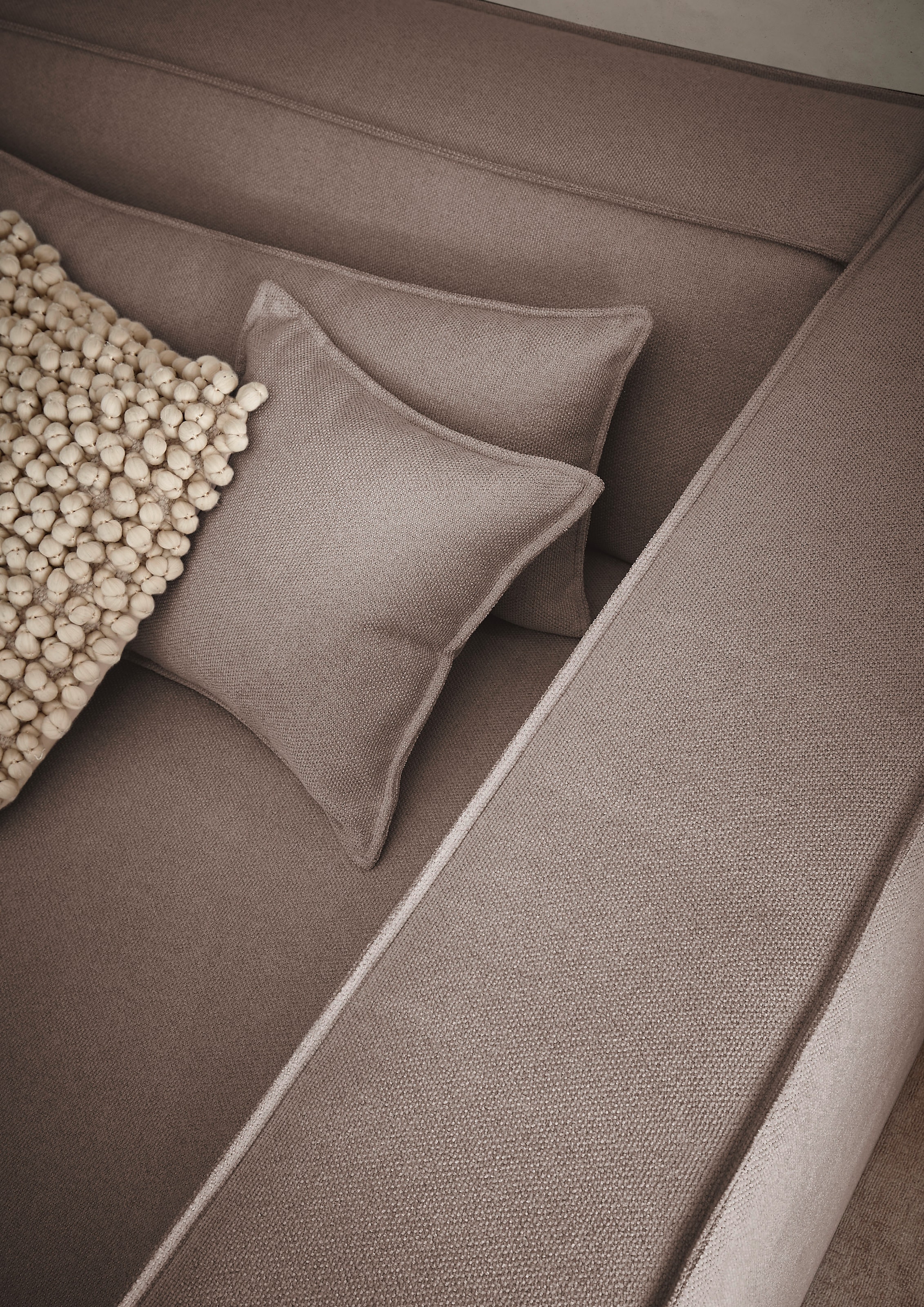 LeGer Home by Lena Gercke 3-Sitzer »PIARA, Couch mit Kedernaht, Sofa in Cord oder Leinenoptik«, schwarze Füße, bequemer Sitzkomfort