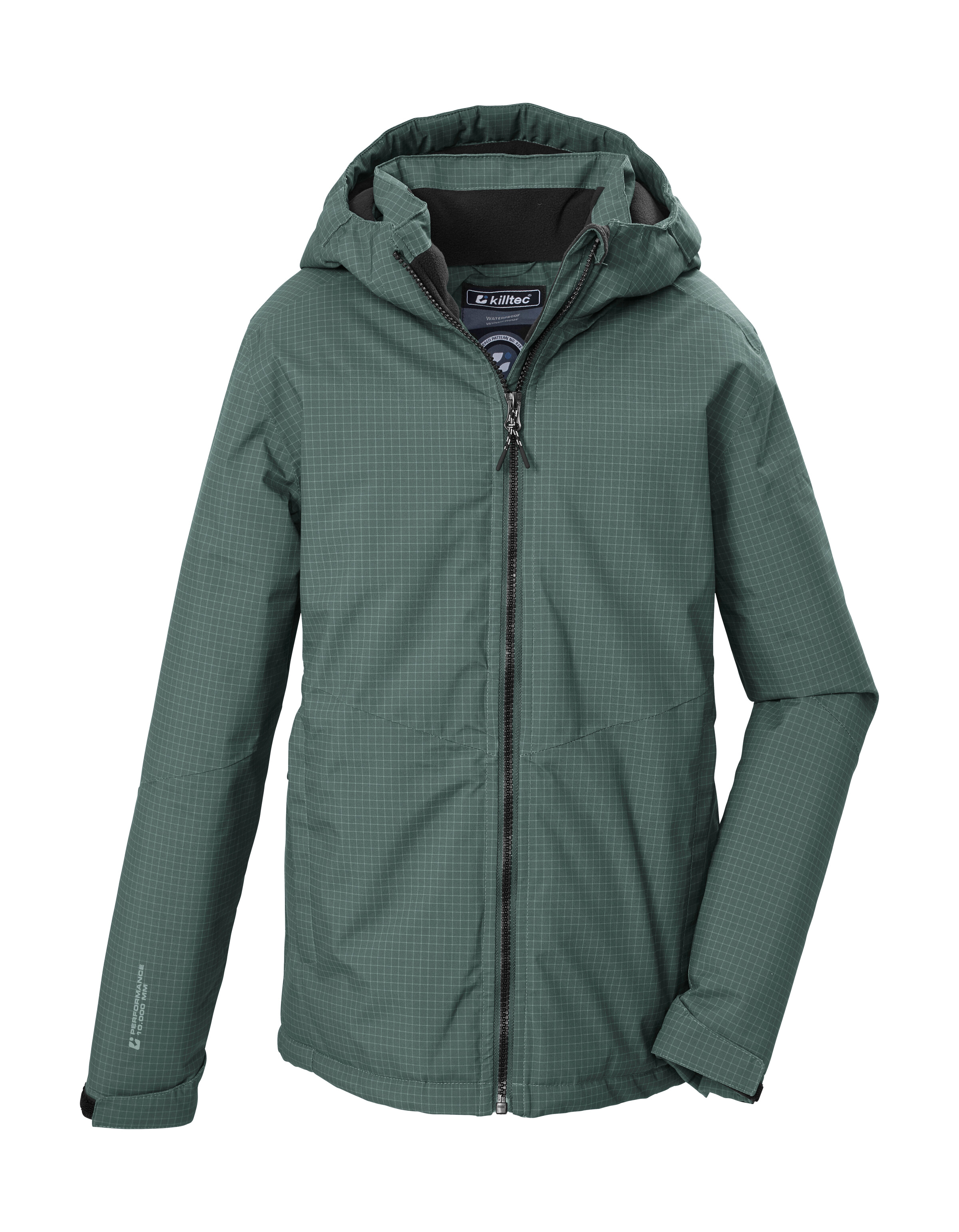 Killtec Funktionsjacke "KOW 173 BYS JCKT" Wind- und wasserdichte Kinderjacke mit Fleece und Karomuster