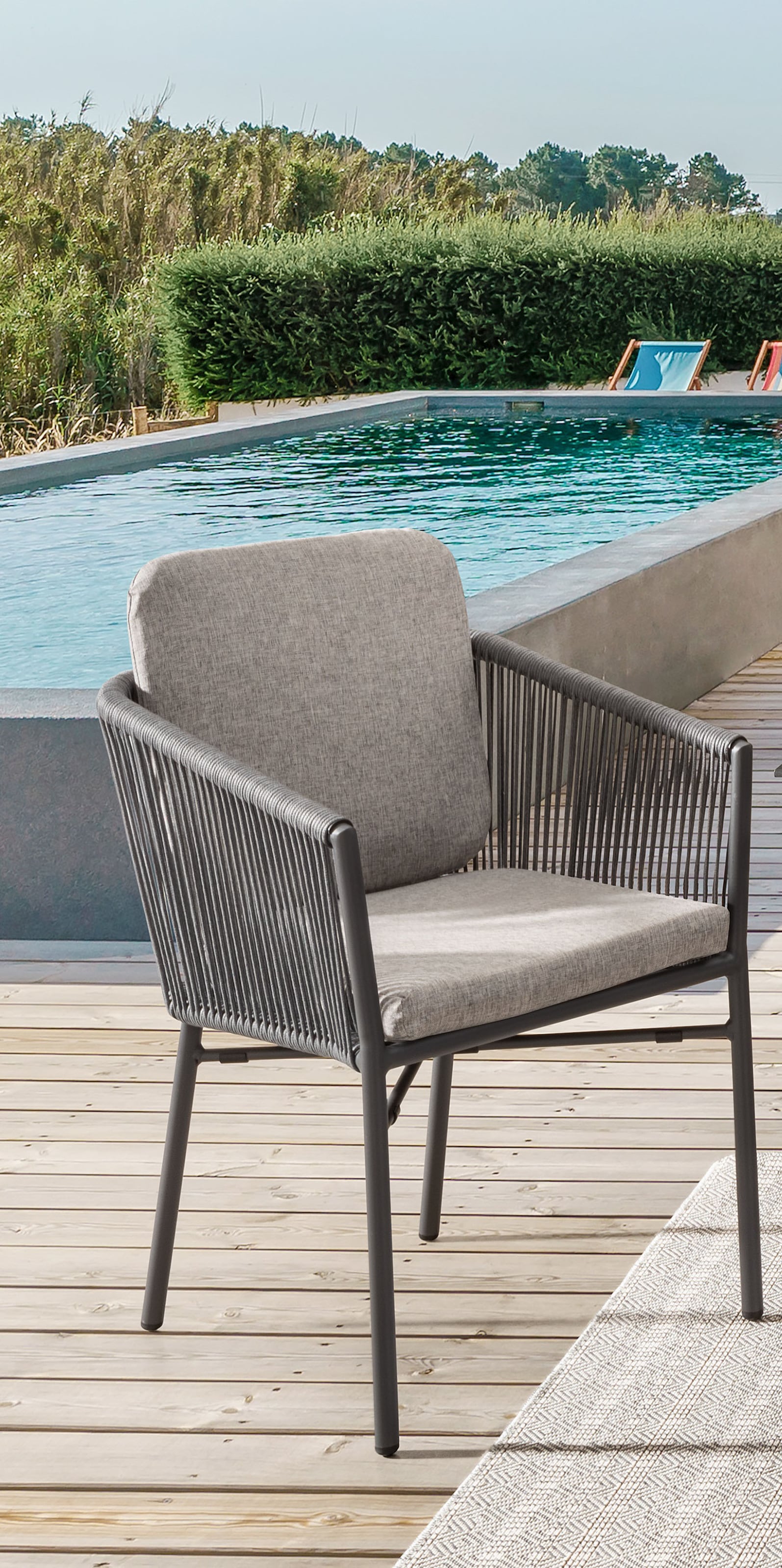 Destiny Gartensessel »LUCCA« Set, 2 Stk. tlg. Aluminium, Rope, inkl. Auflagen, stapelbar