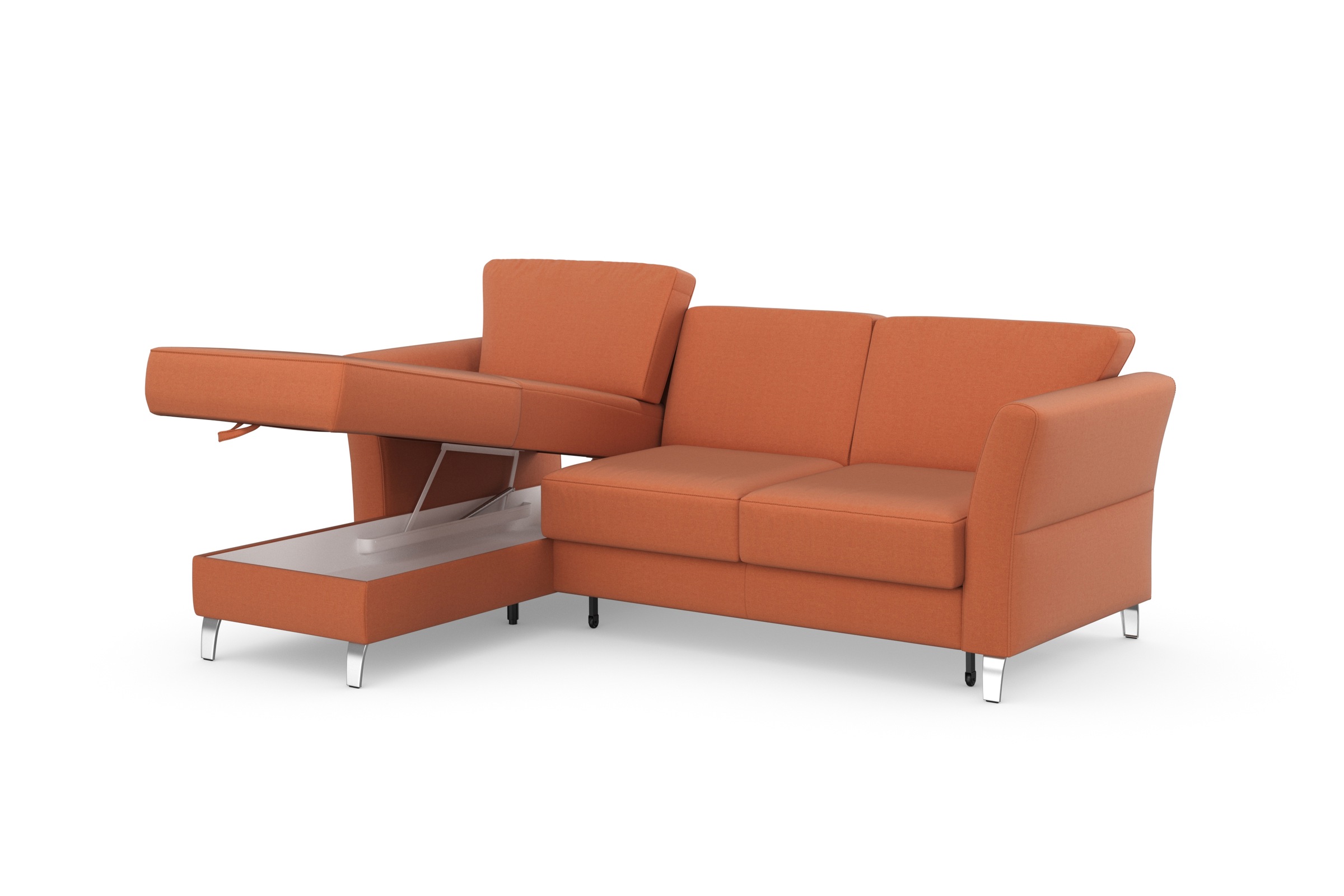 sit&more Ecksofa »Visby L-Form«, wahlweise mit Bettfunktion und Bettkasten, frei im Raum stellbar