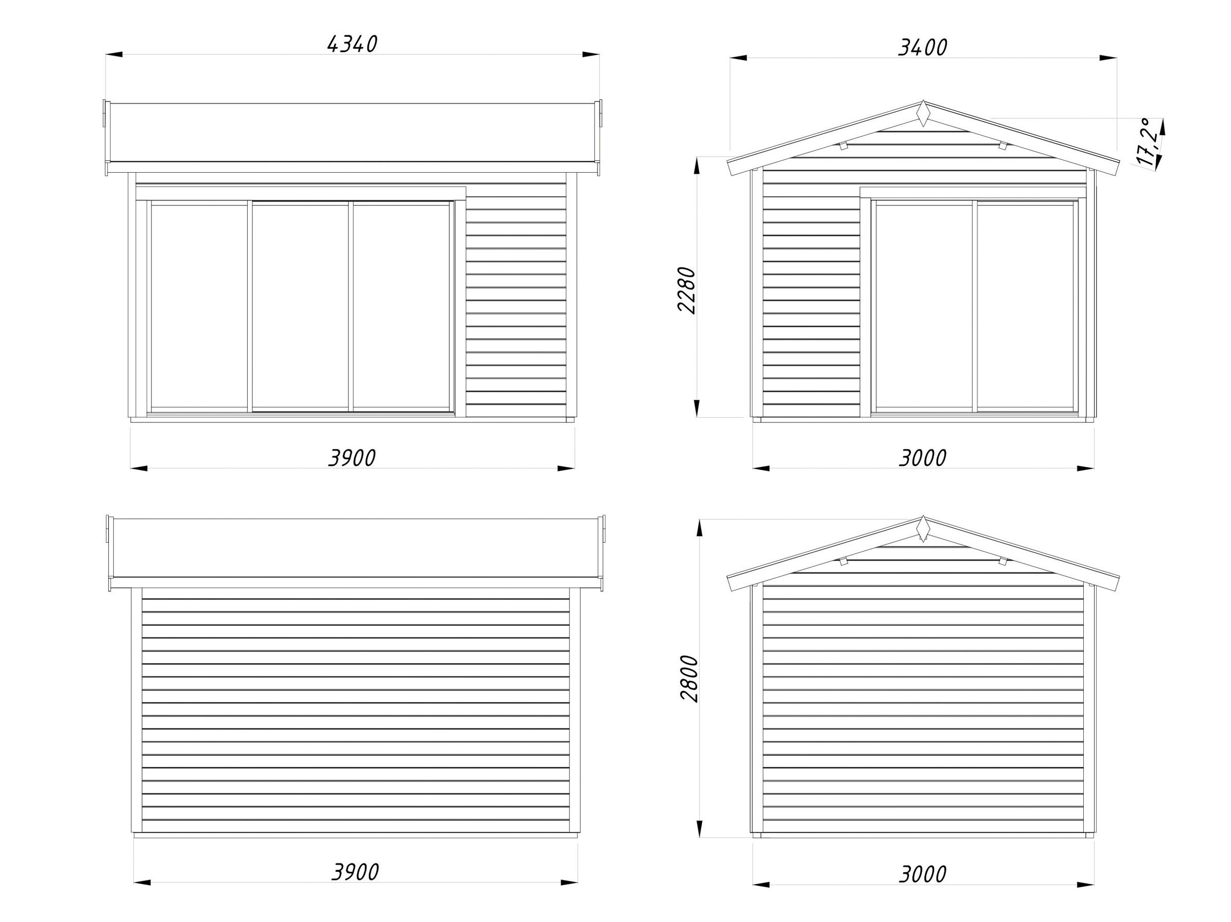 Palmako Gartenhaus »Amanda Slide Plus« verschiedene Farben