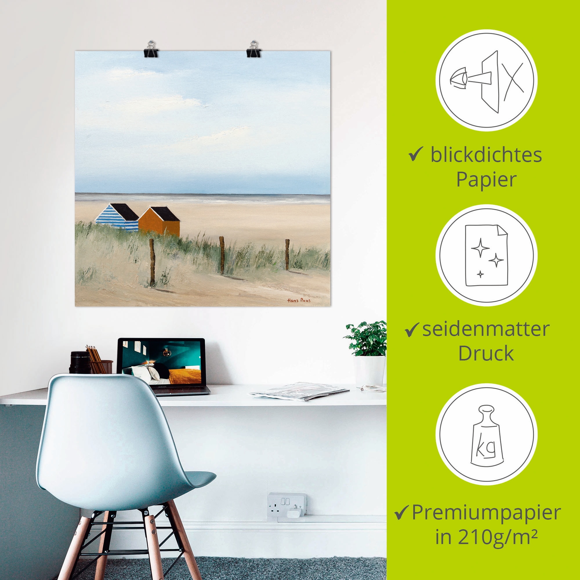Artland Wandbild »Sonniger Morgen V«, Strand, (1 St.), als Leinwandbild, Poster in verschied. Größen