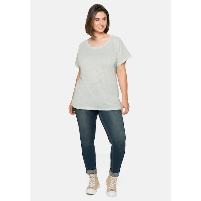 Sheego T-Shirt »Große Größen«, mit Ausbrennermuster, leicht transparent für  kaufen | BAUR
