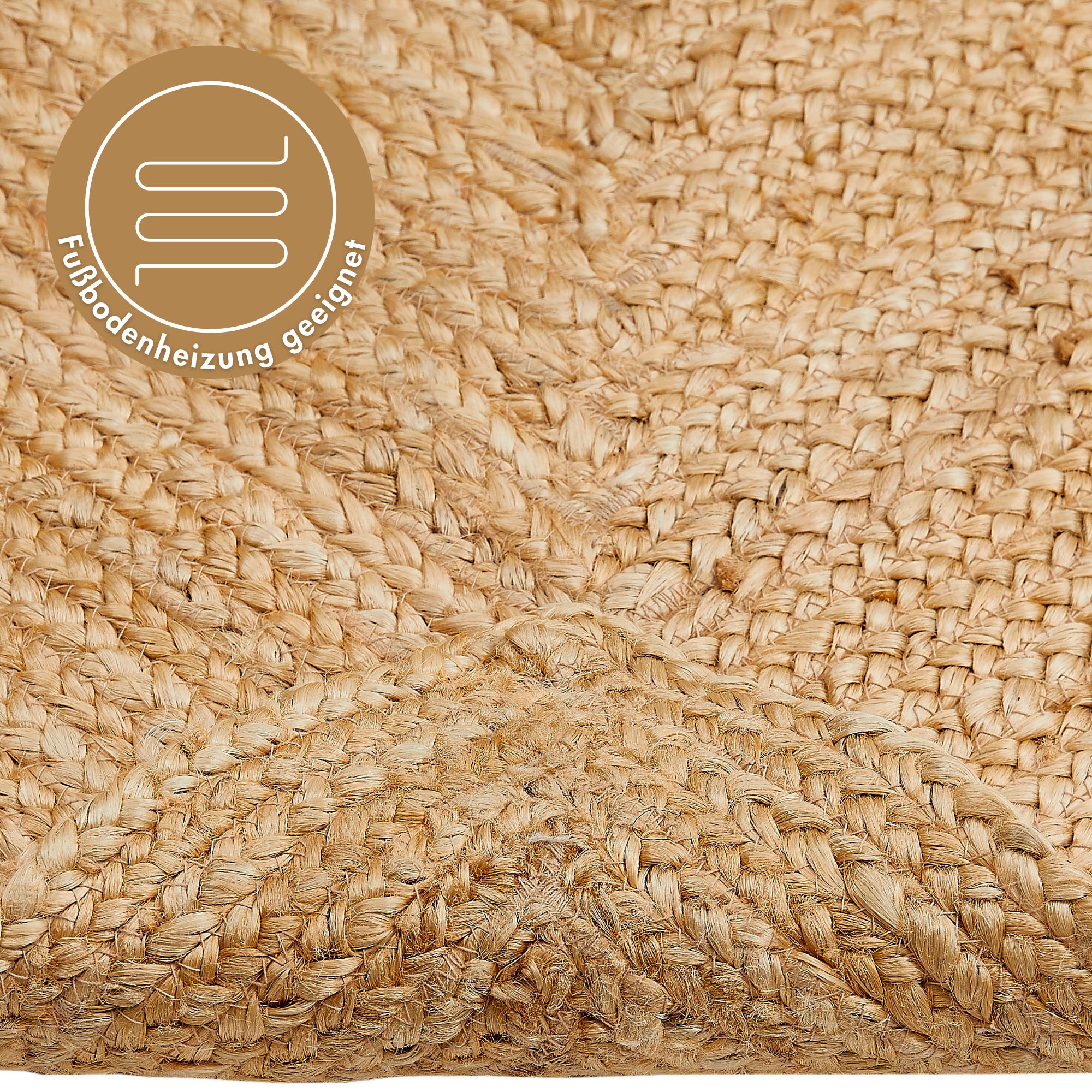LUXOR living Teppich »Ibo, Juteteppich«, rechteckig, 7 mm Höhe, Wendeteppich, handgeflochten, Naturfaser, Boho-Style