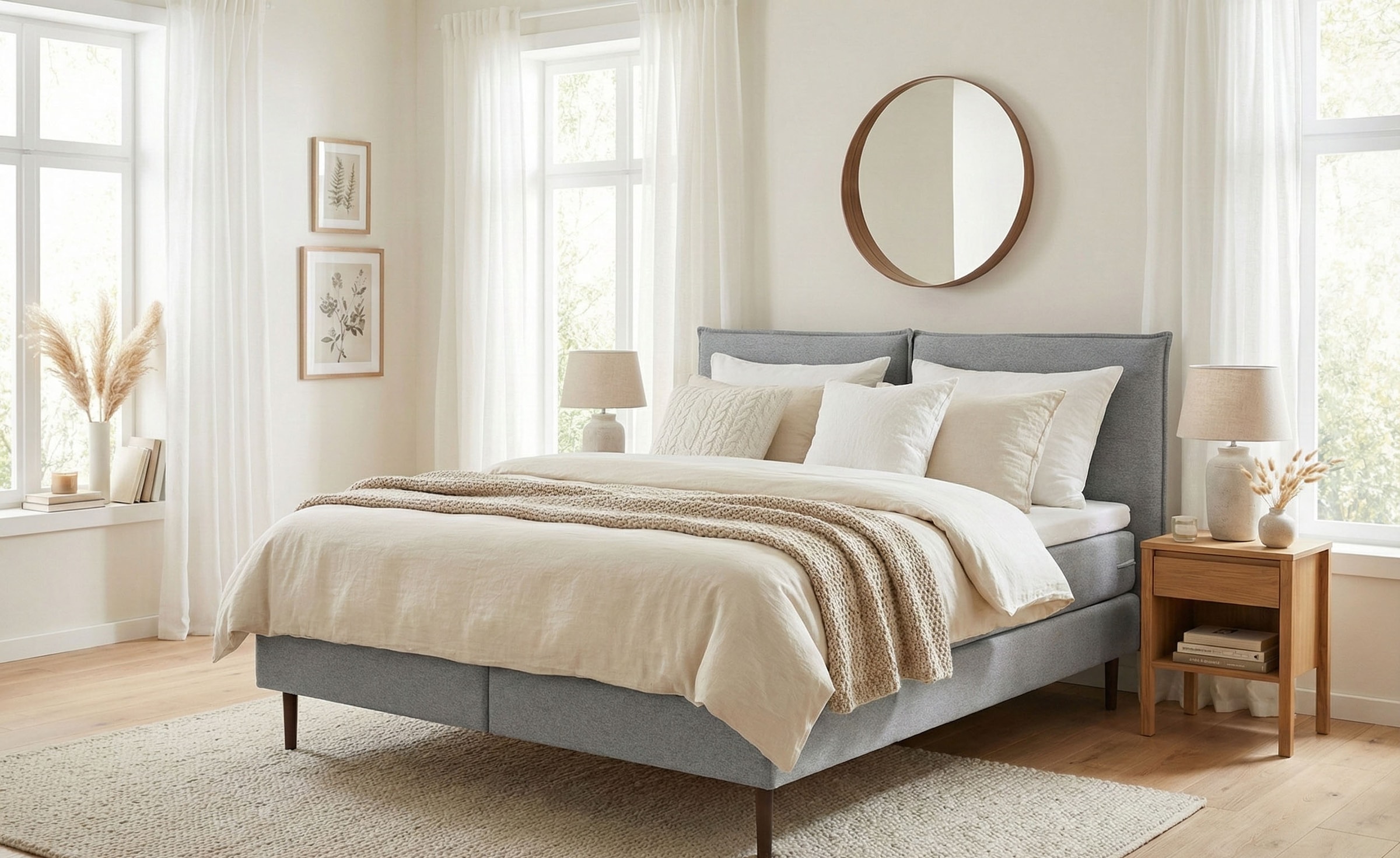 LeGer Home by Lena Gercke "ERIK Boxbett mit Bonnell-/Taschen-Federkernmatratze, Breite 160/180cm" wahlweise Härtegrad der Matratze H2/H3/H4, Polsterbett mit/ohne Topper