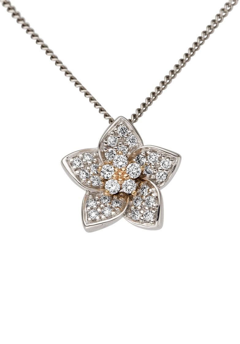 Firetti Kettenanhänger »Schmuck Geschenk Gold 585 Halsschmuck Anhänger für Halskette Blume«, mit Brillanten