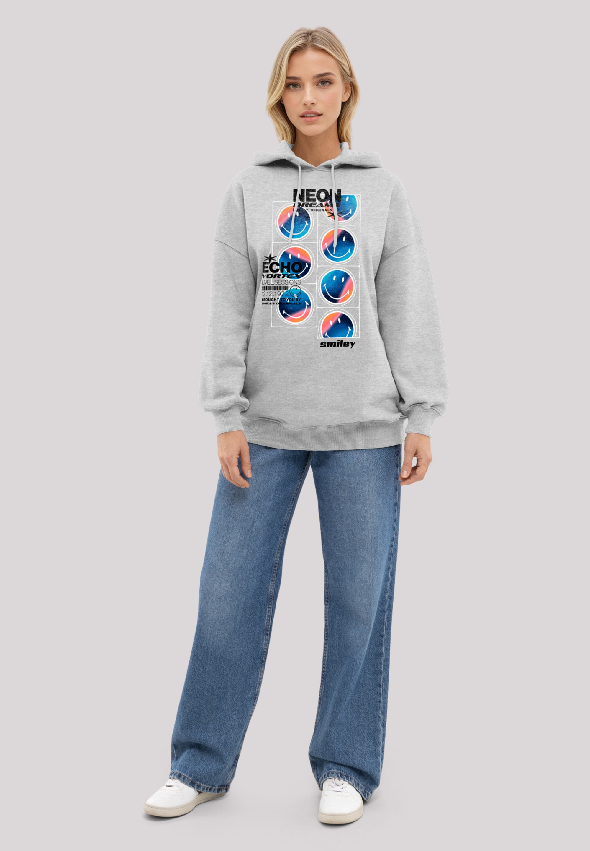 F4NT4STIC Kapuzenpullover »Smiley Originals Neon Dreams Big Print«, Premium Qualität