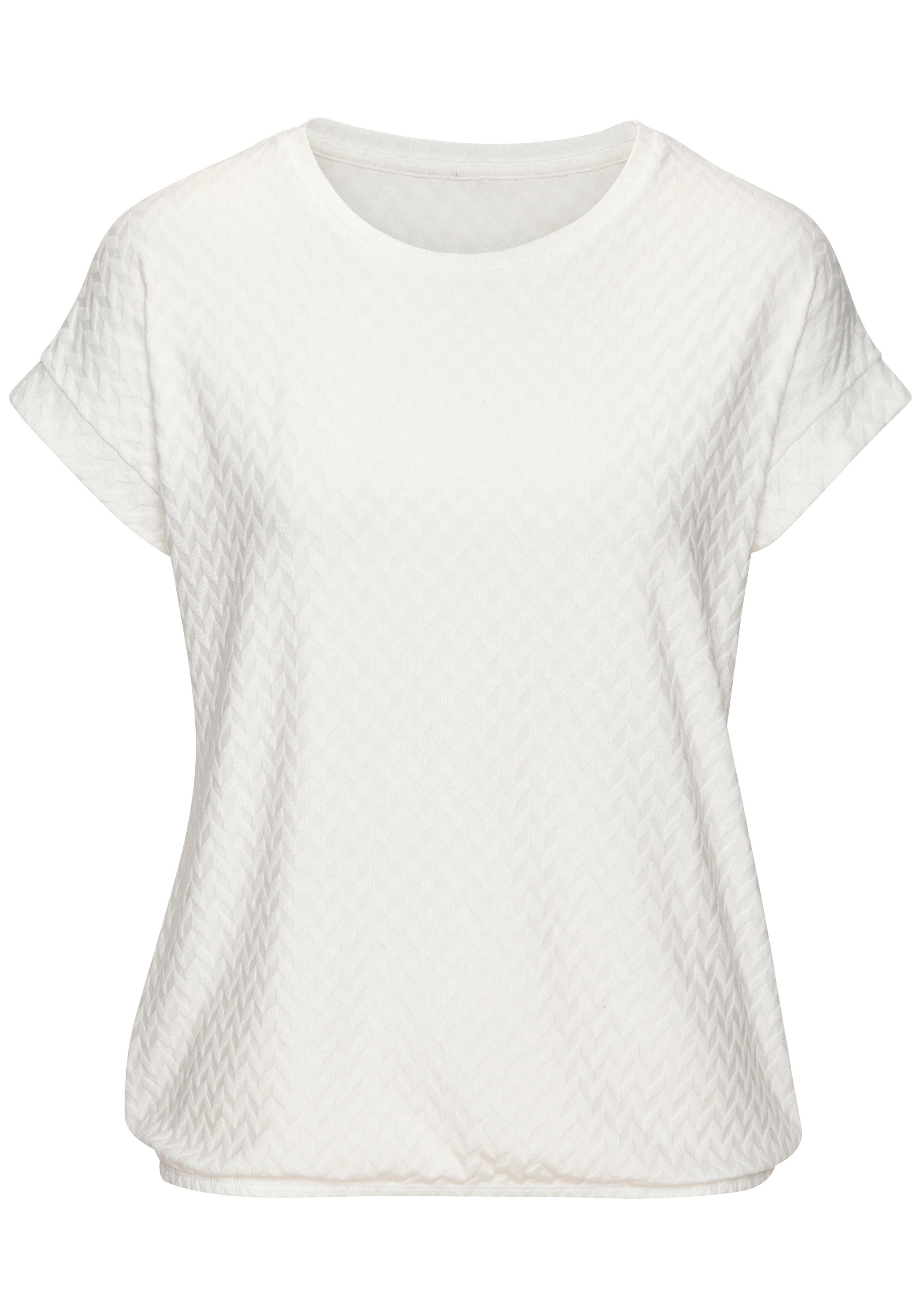 Vivance Jacquard Short Sleeve Shirt White/Navy 44/46 3