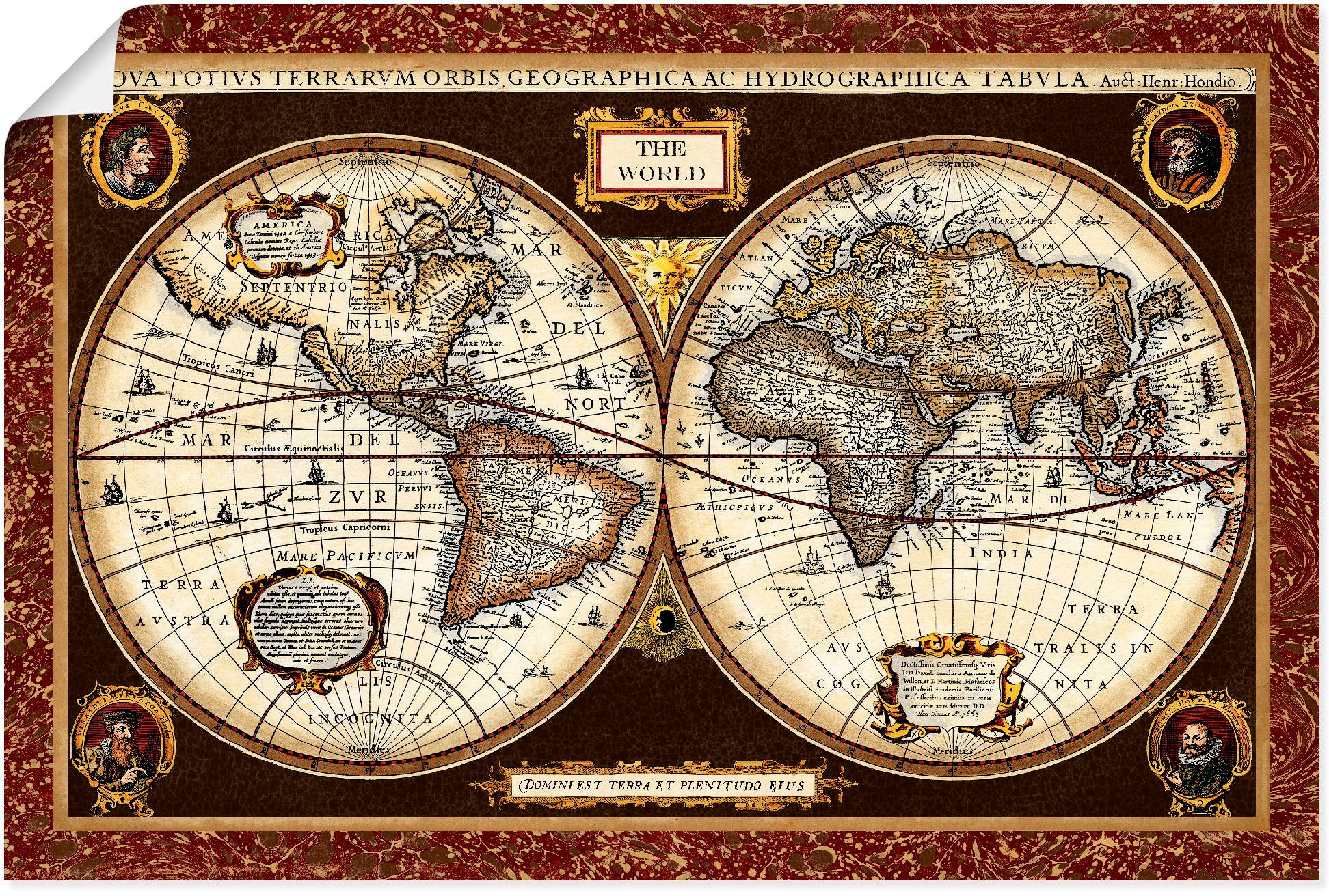 in »Weltkarte«, Wandbild Poster versch. oder Artland BAUR als Größen | St.), Landkarten, kaufen (1 Wandaufkleber Alubild, Leinwandbild,