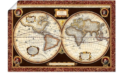Wandbild »Weltkarte«, Landkarten, (1 St.)