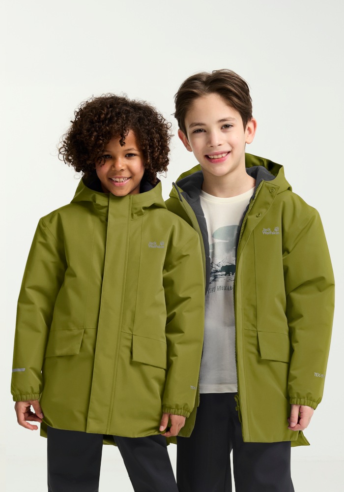 Jack Wolfskin Outdoorjacke "CANVEY JKT KIDS" mit Kapuze Winterjacke für Kinder, warm, wasserdicht