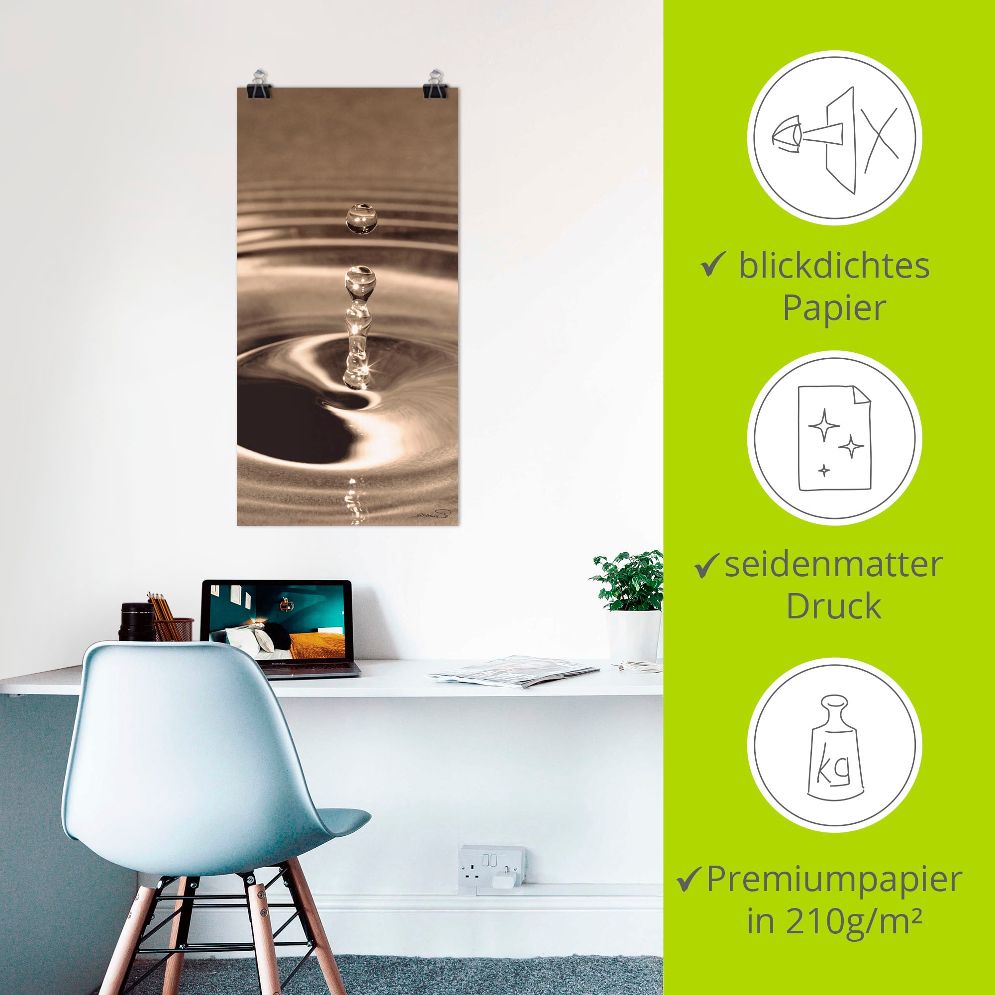 Artland Wandbild »Die Elemente: Wasser«, Zen Bilder, (1 St.), als Alubild, Outdoorbild, Leinwandbild, Poster in verschied. Größen