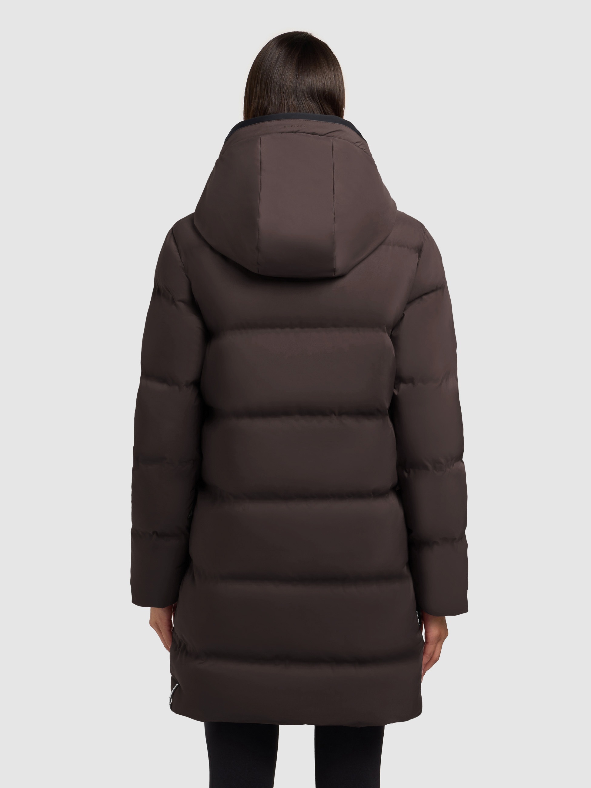 Steppmantel KHUJO "DIDO4", Damen, Gr. S, moody plum, 100% Nylon, unifarben, eingesetzt elastischer Bund mit Windstopper, Mäntel Steppmantel 3