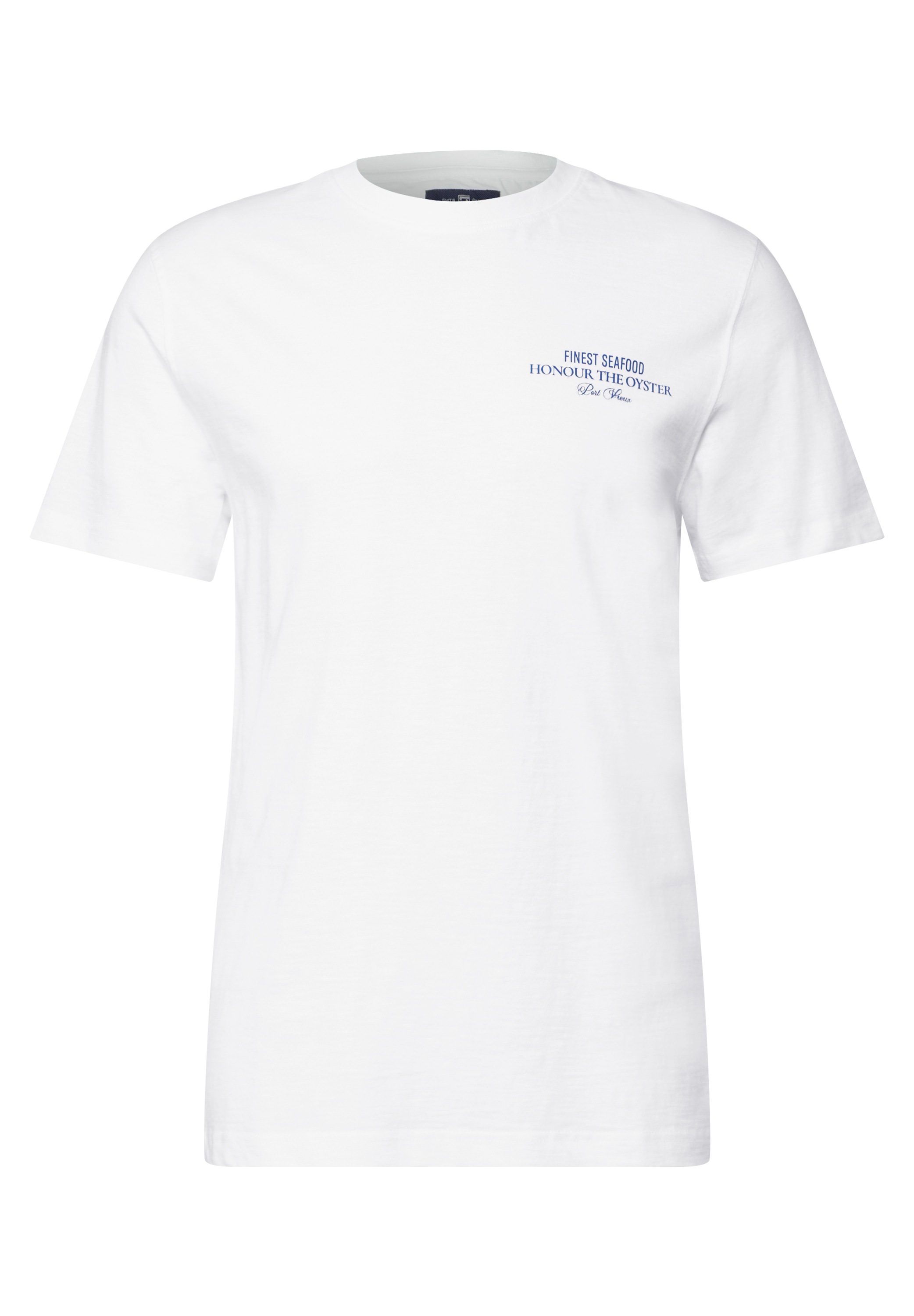 T-Shirt STREET ONE MEN, Damen, Gr. 3XL, weiß (hellweiß), Web, 100% Baumwolle, unifarben, normal normal, Rundhals, abgesteppt, Shirts T-Shirt, aus reiner Baumwolle 3