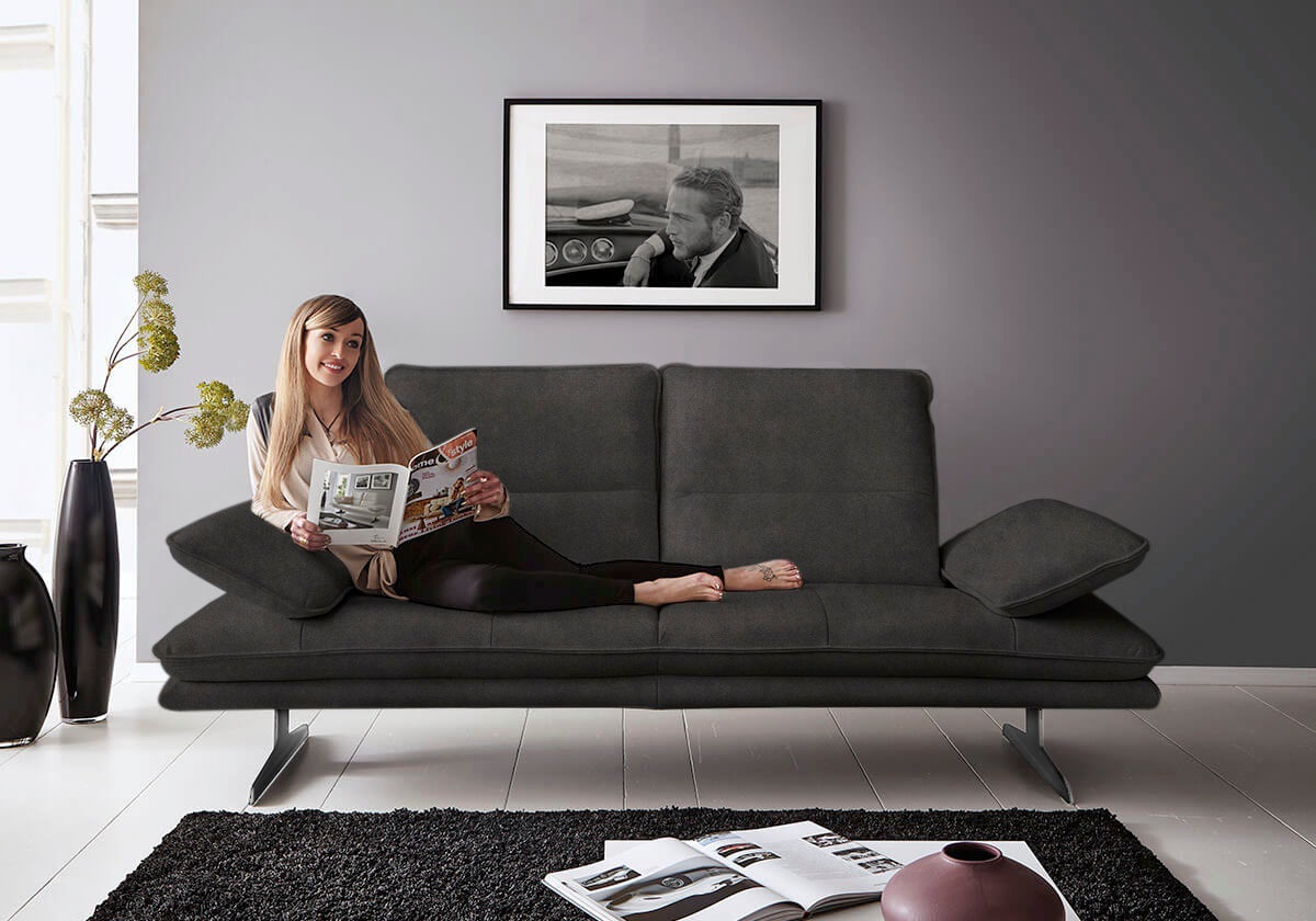 W.SCHILLIG 2-Sitzer »broadway, Designsofa mit tollem Sitzkomfort«, Sitztiefenverstellung, Kopfteil- & Seitenteilverstellung, Breite 216cm