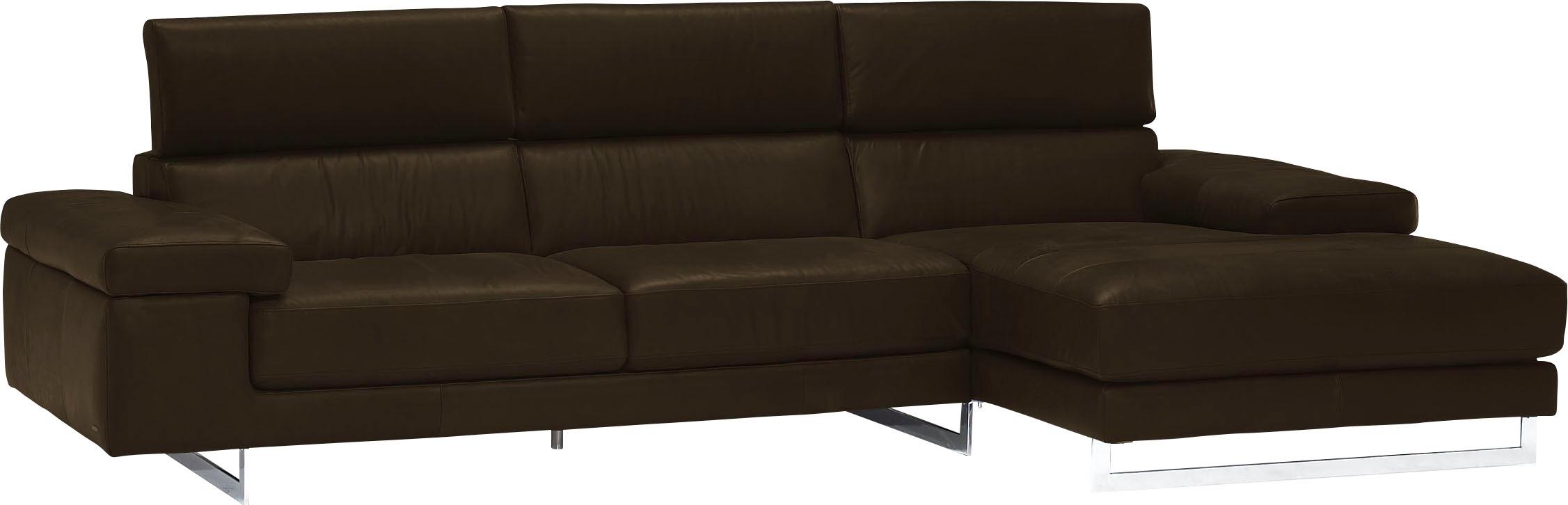 NATUZZI EDITIONS Ecksofa Saggezza, mit Recamiere in zwei Lederqualitäten