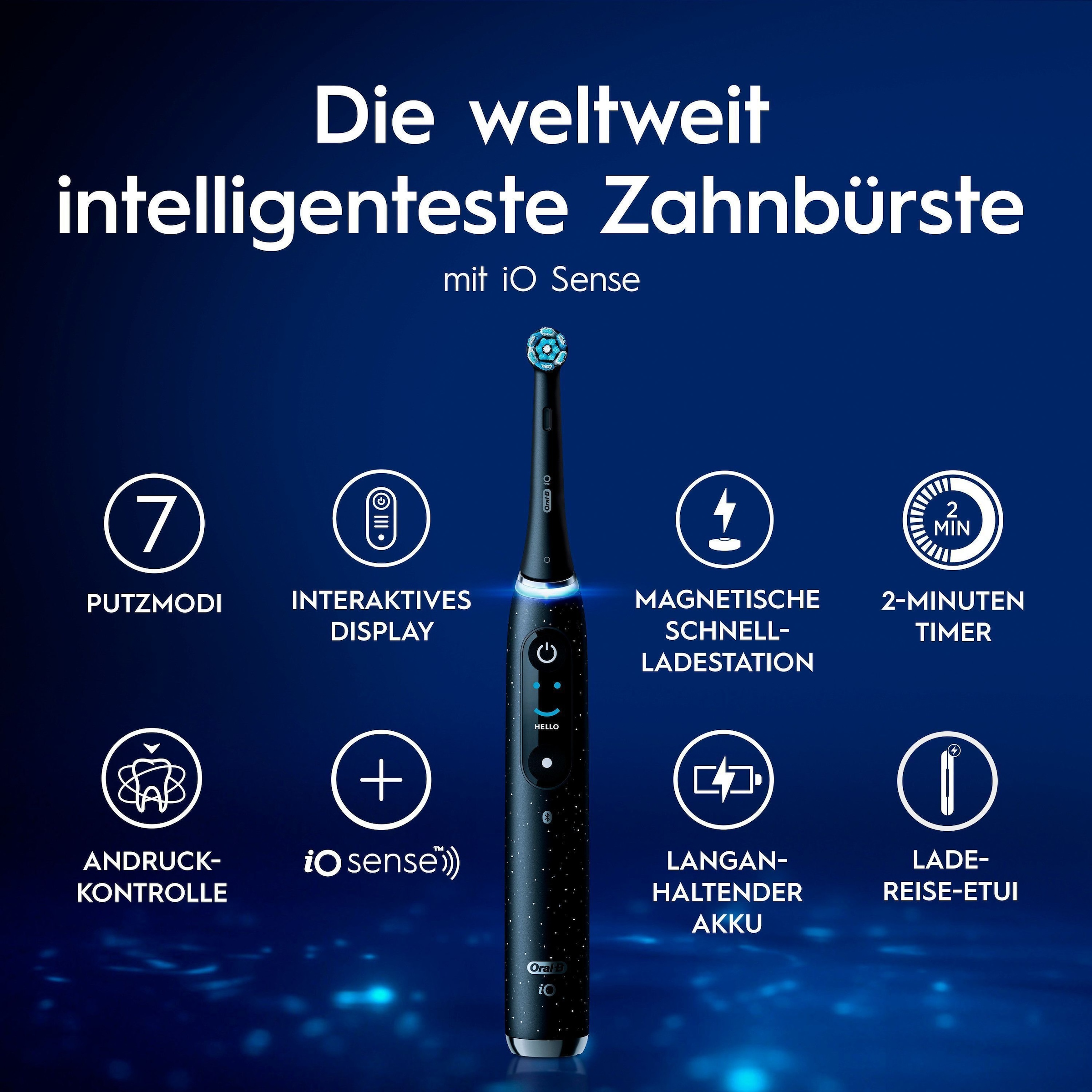 Oral-B Elektrische Zahnbürste »iO Series 10 Luxe Edition« 1 Stk. Aufsteckbürsten Magnet-Technologie