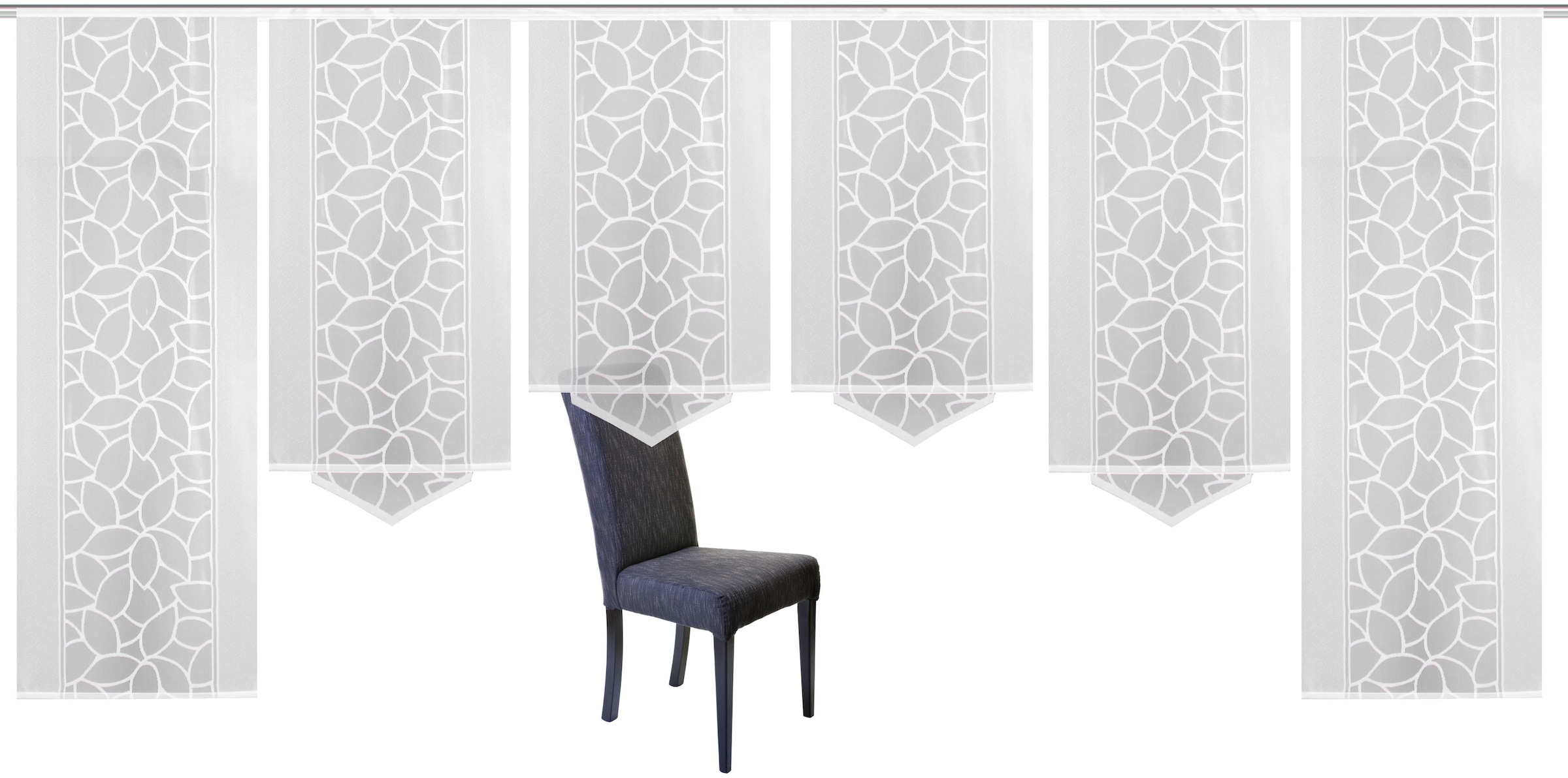 HOME WOHNIDEEN Schiebegardine »JENNA«, (6 St.), Schiebevorhang Jacquard Set