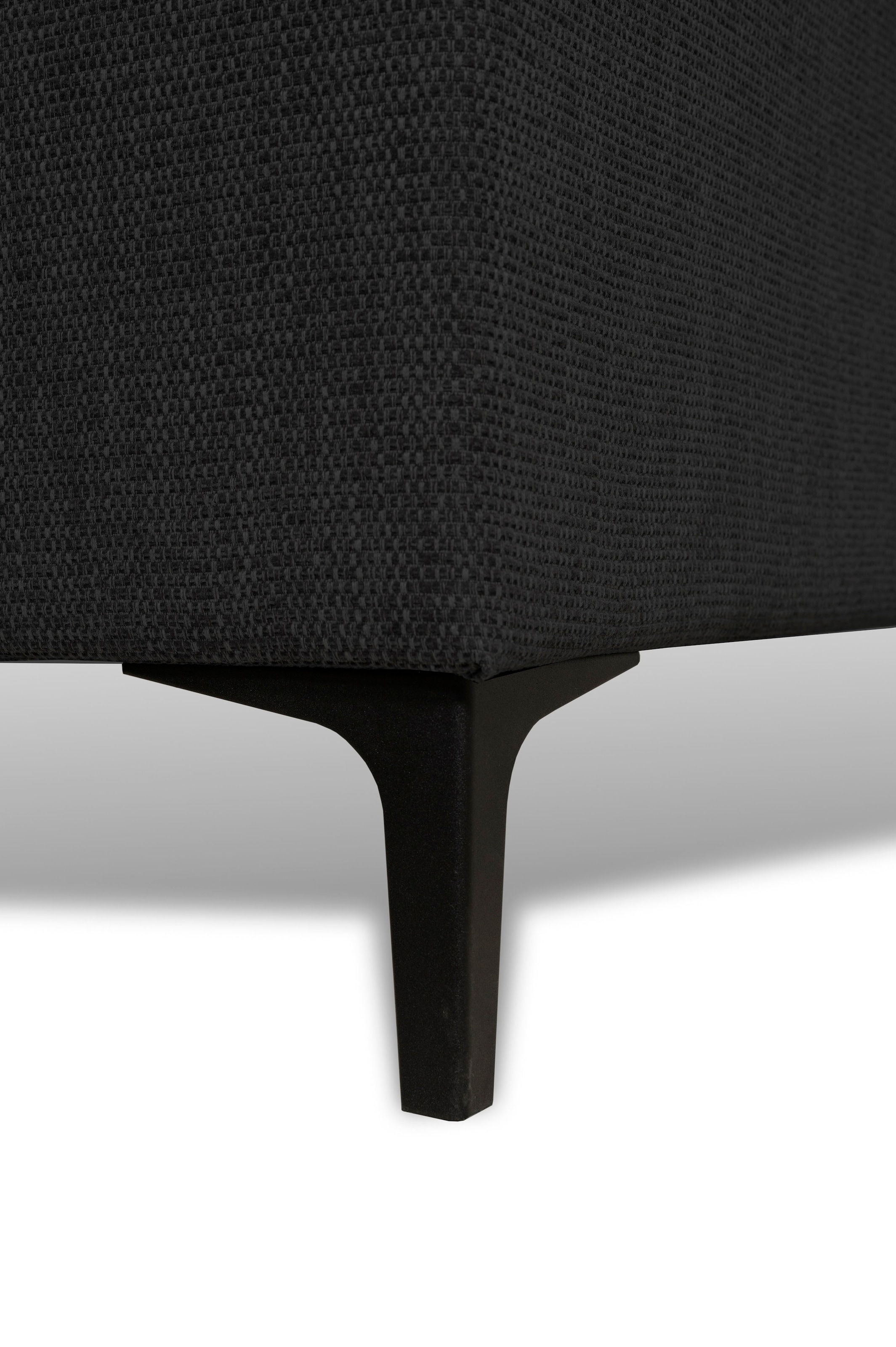 Places of Style Wohnlandschaft »XXL Sofa Oland, Struktur, Flachgewebe, Luxus-Microfaser, Boucle«, U-Form, 342 cm, Wellenunterfederung, Skandi-Design, Metallfüße
