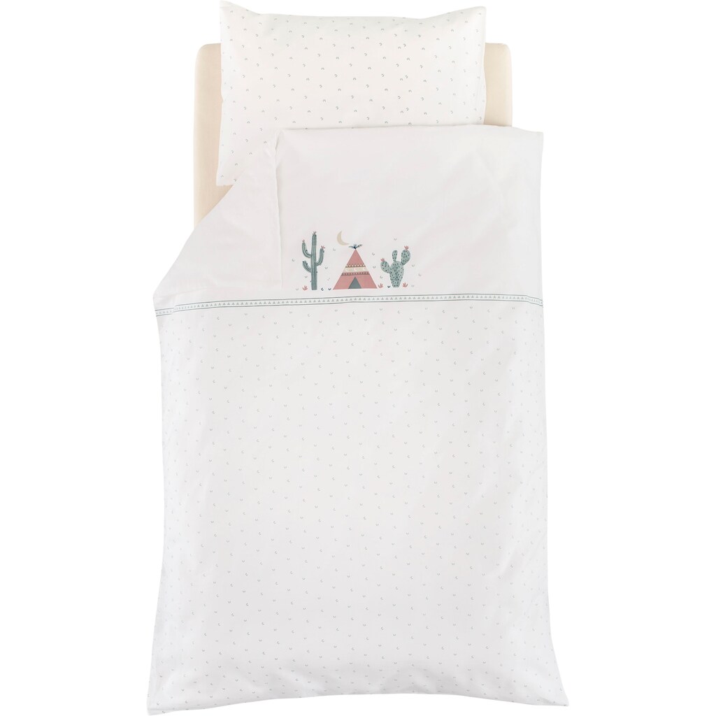 Träumeland Babybettwäsche, (2 tlg.), Kissen- und Bettdeckenbezug aus 100% Baumwolle