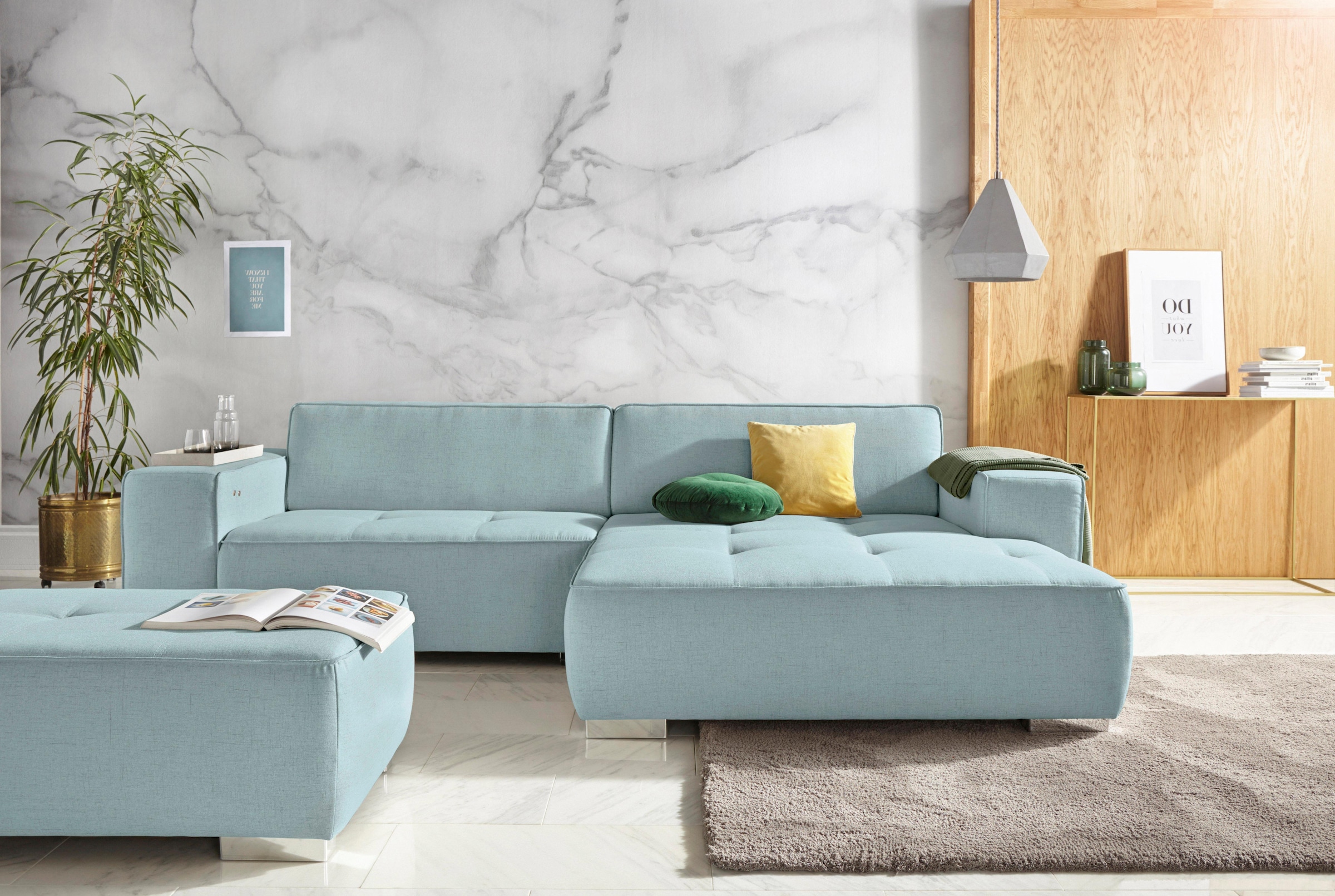 OTTO home Ecksofa "Sapporo L-Form" wahlweise Schlaffunktion oder Sitztiefenverstellung, Federkern