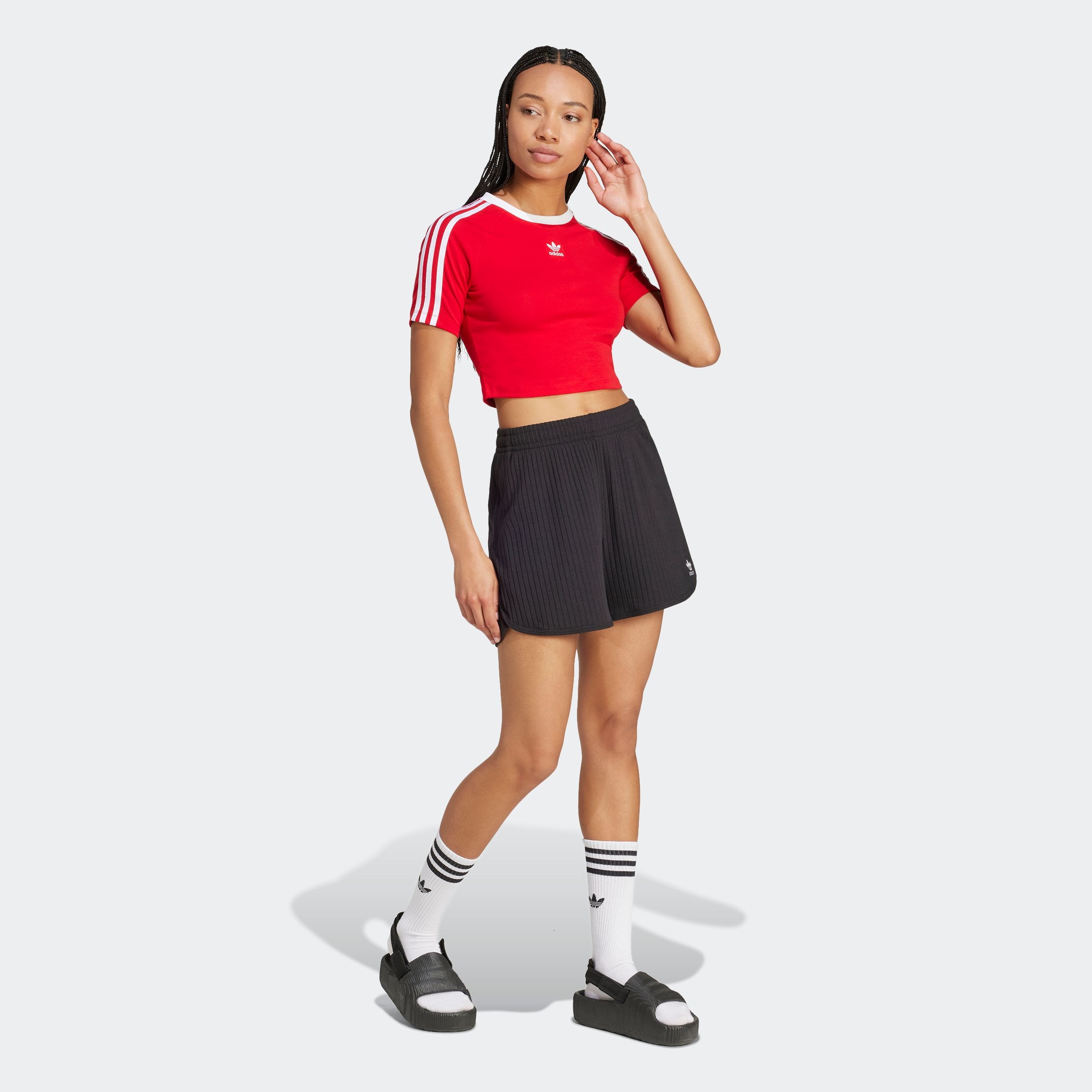 adidas Originals T-Shirt »3 S BABY TEE«, Cropped drei Streifen Shirt