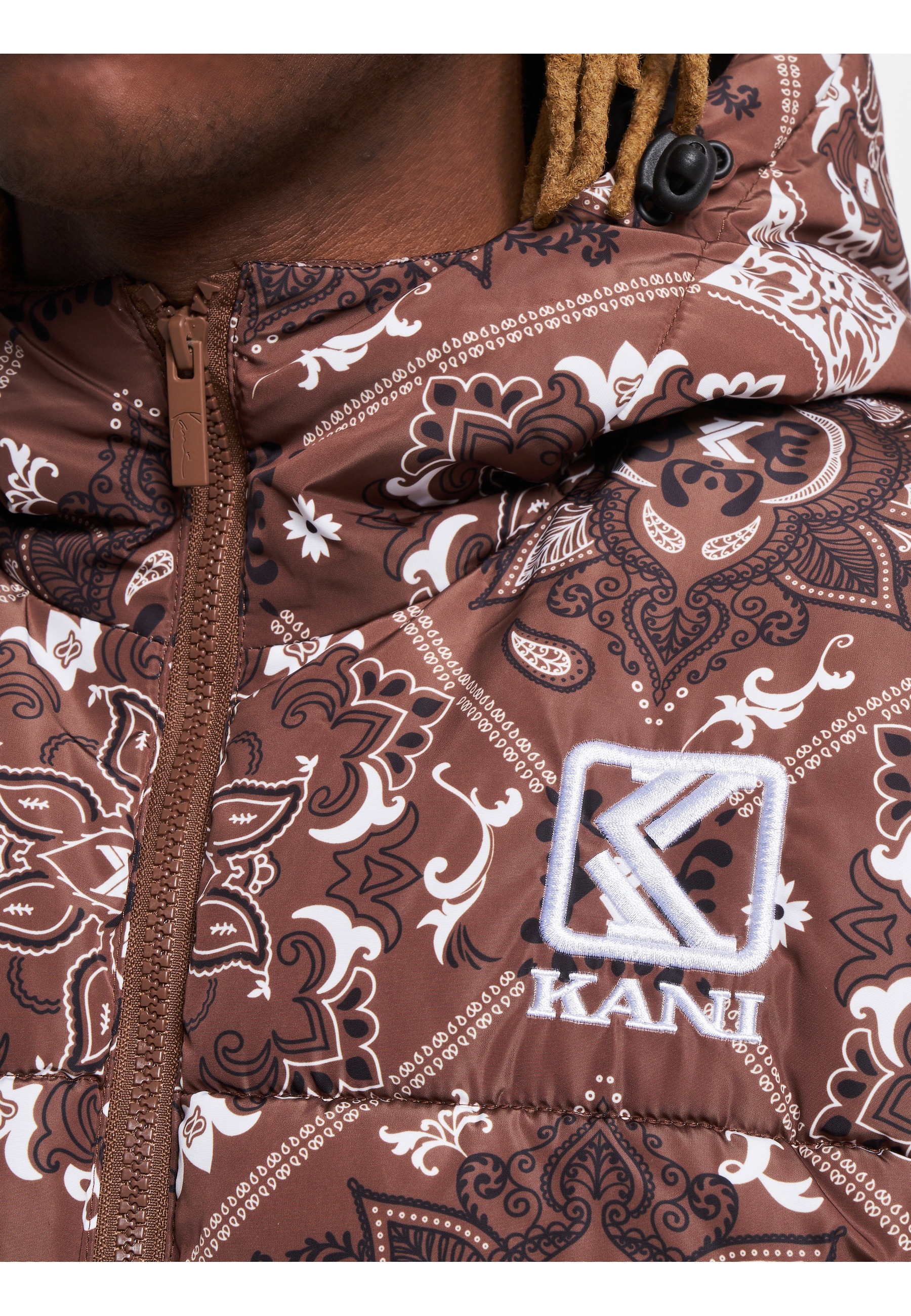 Karl Kani Winterjacke »Karl Kani Herren KM233-037-2 KK OG Paisley Puffer Jacket« 1 Stk. tlg. mit Kapuze