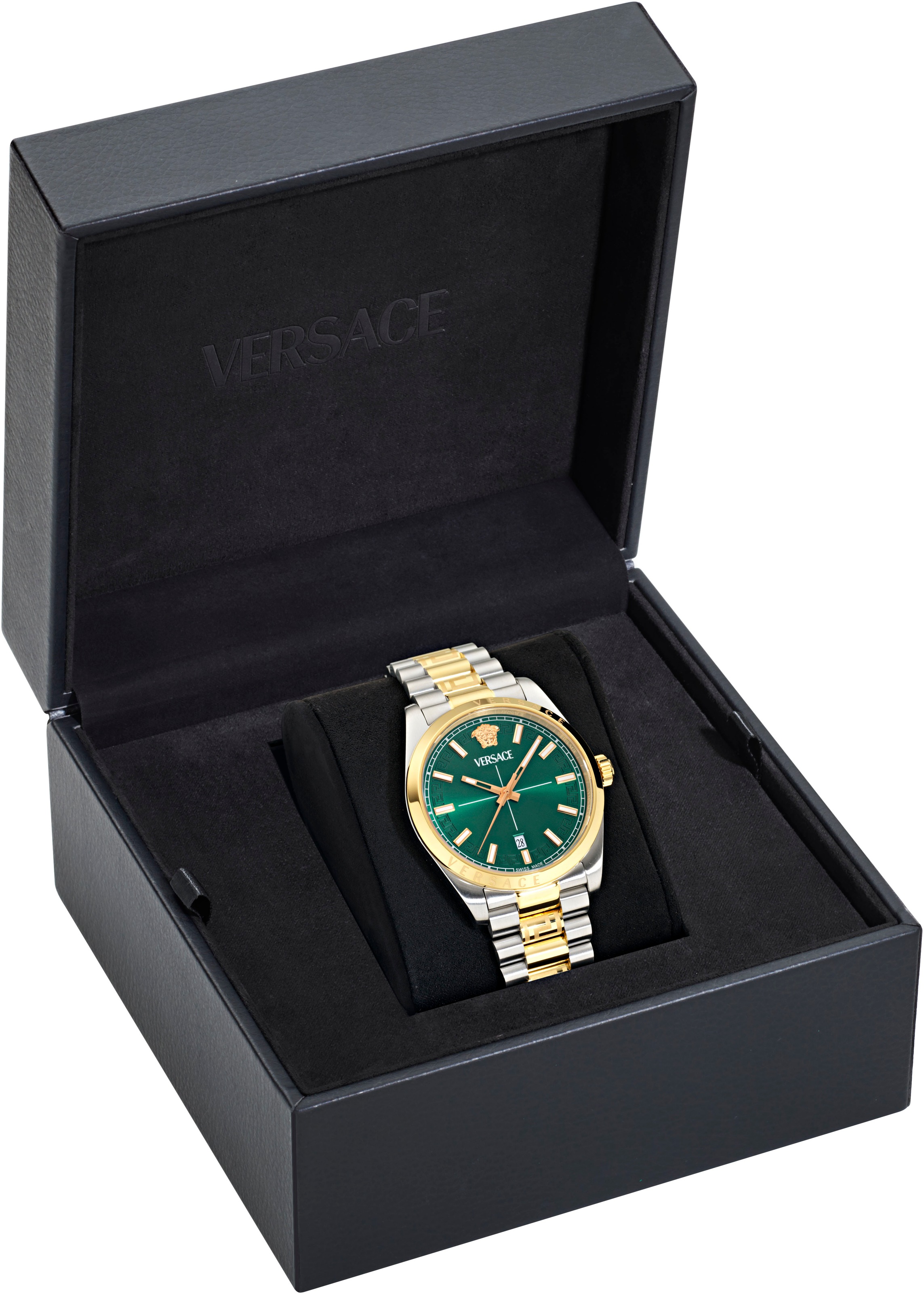 Versace Quarzuhr »MILLENYIUM GENT«, Armbanduhr, Herrenuhr, Swiss Made, Edelstahlarmband, analog, Datum