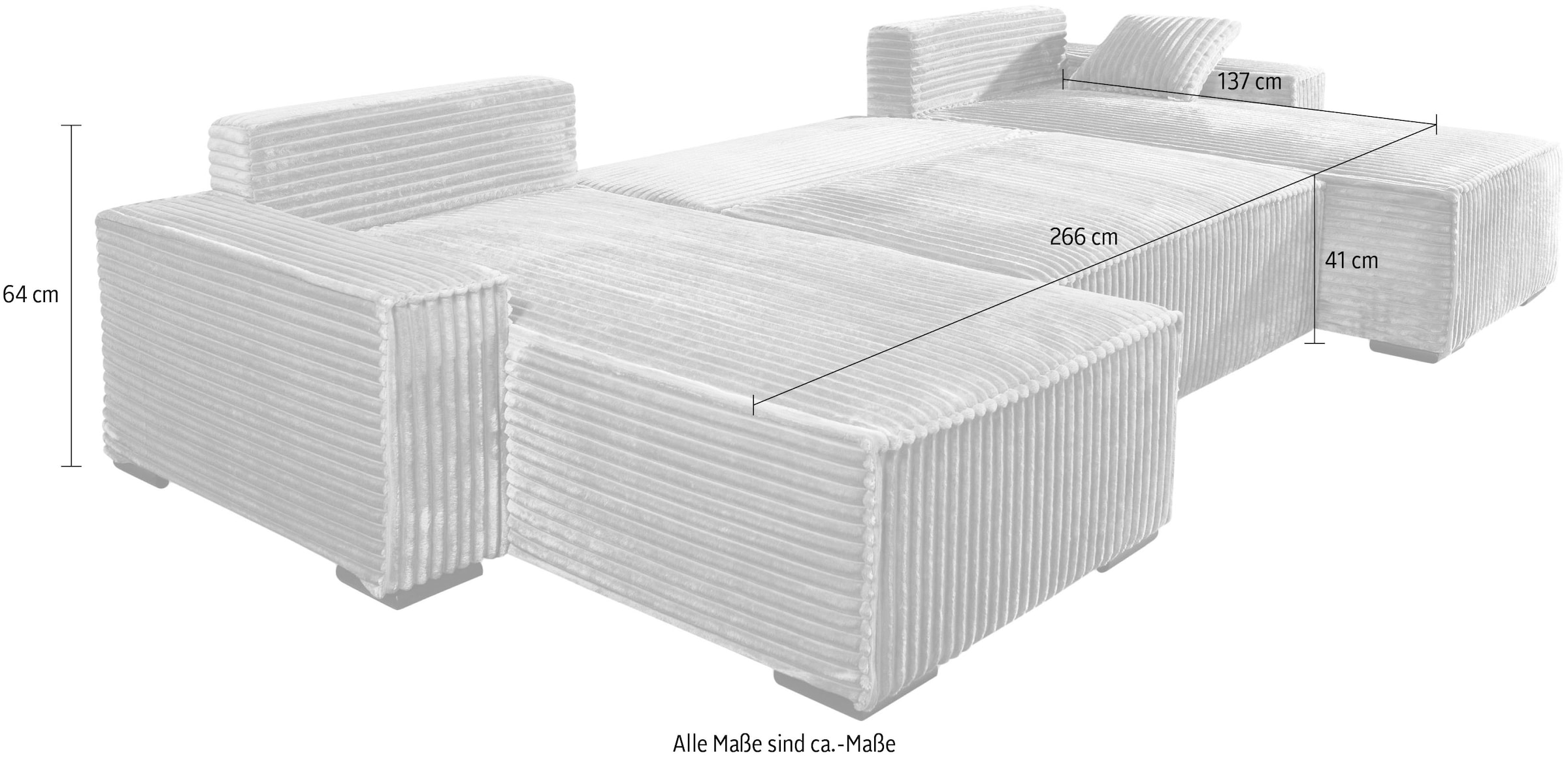 COLLECTION AB Wohnlandschaft »Manhattan« Wohnlandschaft,2  Ottomane,Bonnelfederkern,Schlaffunktion