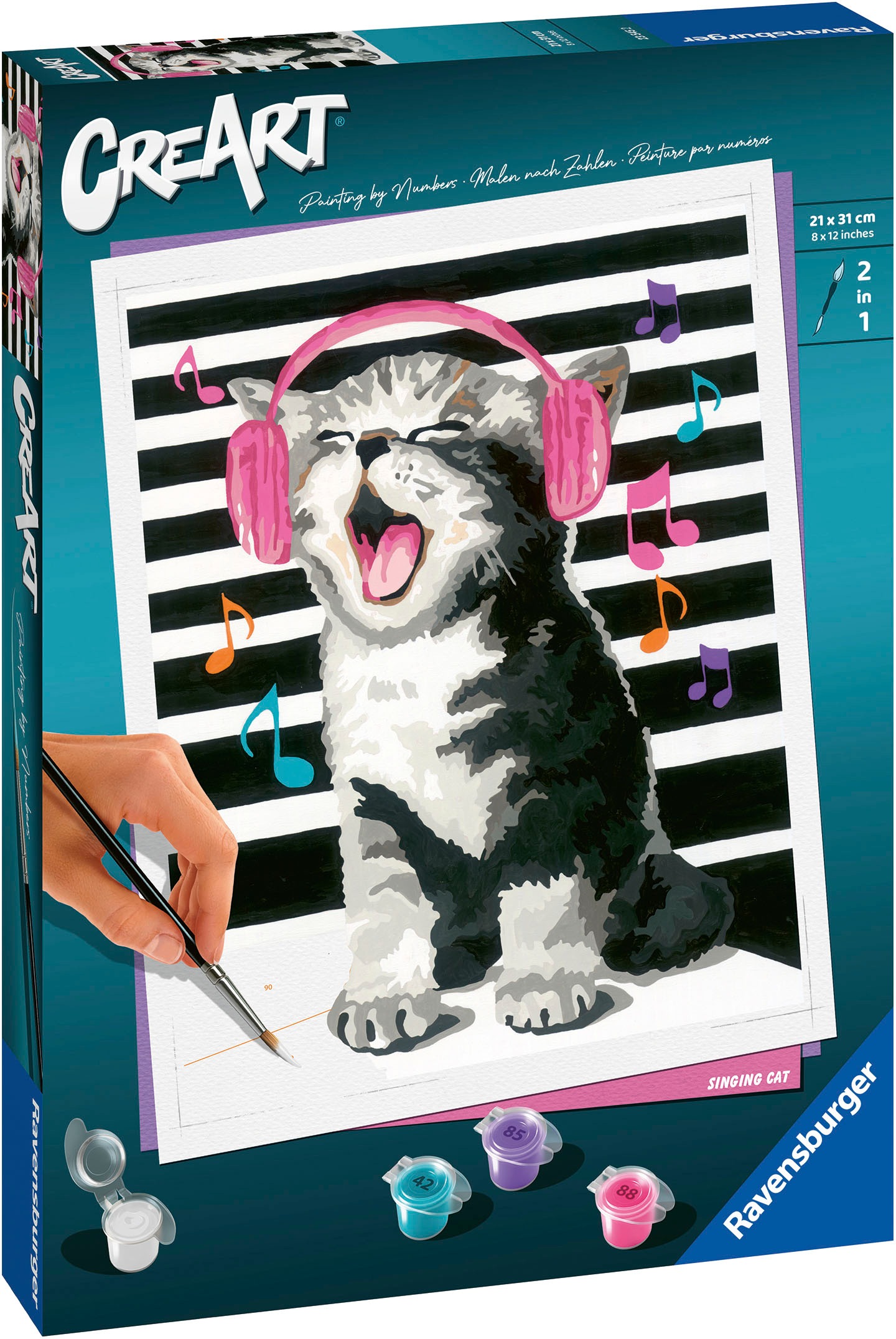 Ravensburger Malen nach Zahlen »CreArt, Singing Cat«, Made in Europe