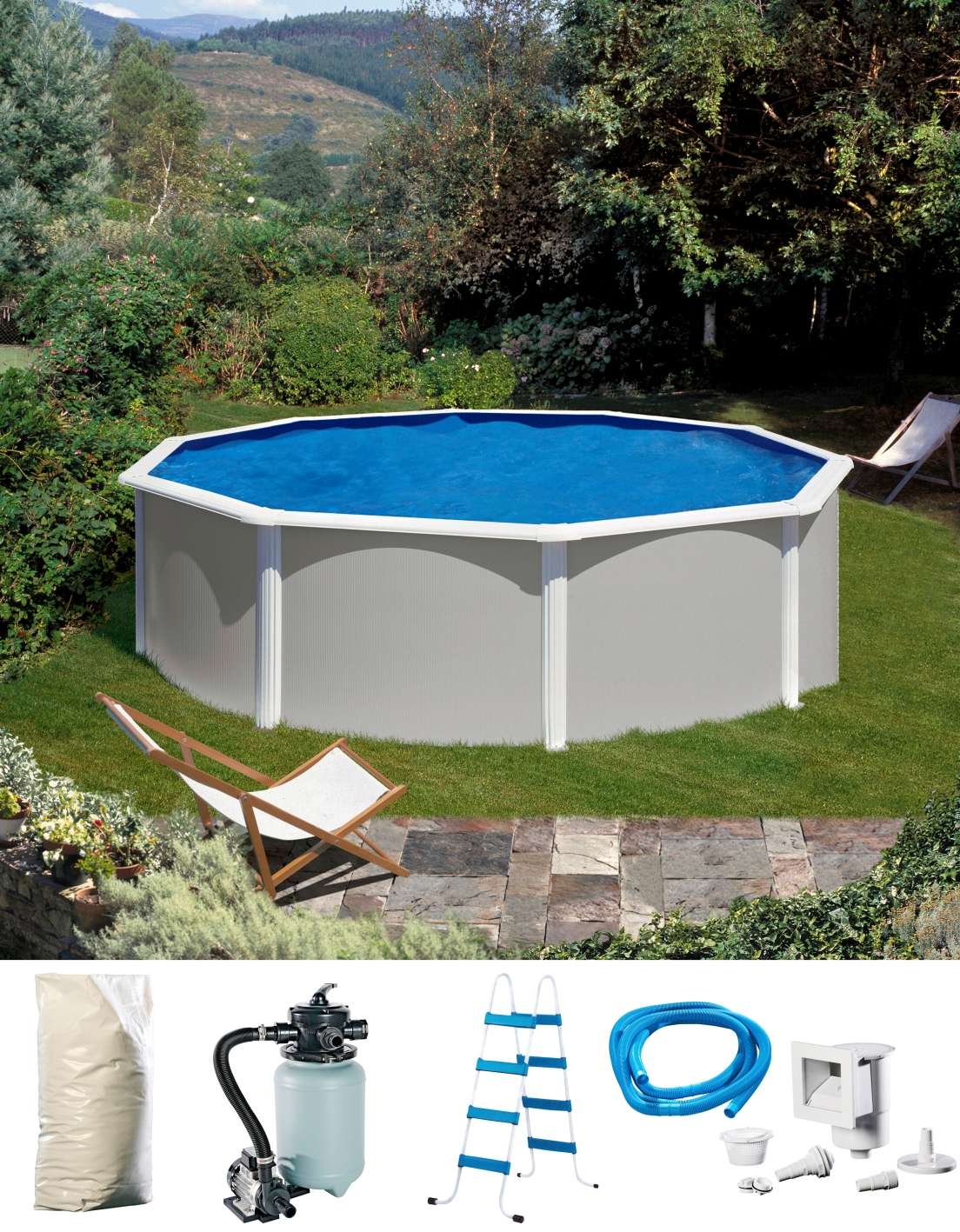 KONIFERA Rundpool "MALAGA 1" Höhe 120 cm, in versch. Größen günstig online kaufen