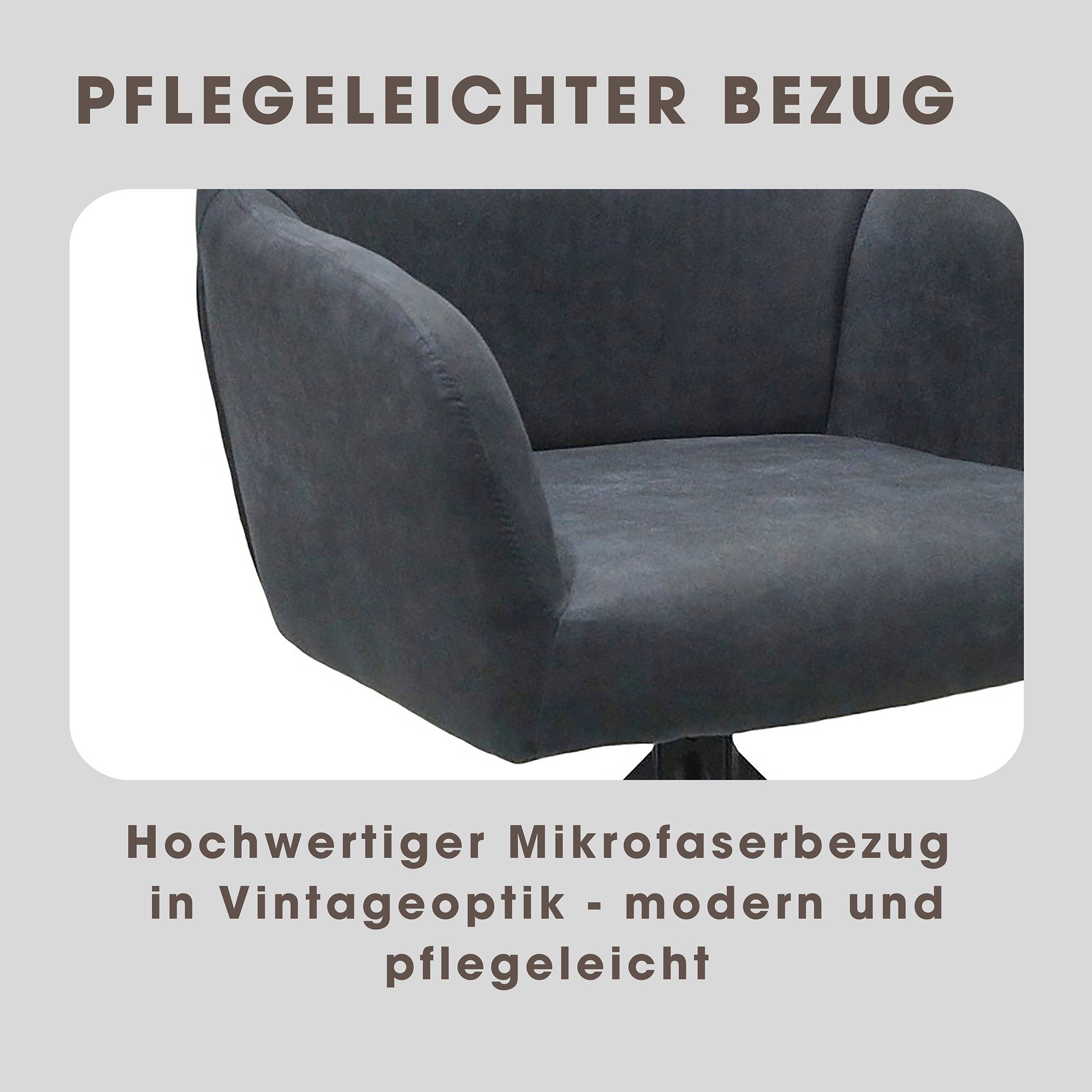 byLIVING Esszimmerstuhl »MONTREAL« (Set) 2 Stk.Microfaser, bis 110 kg, 360° drehbar, Schaumstoff, Ziernaht Rücken