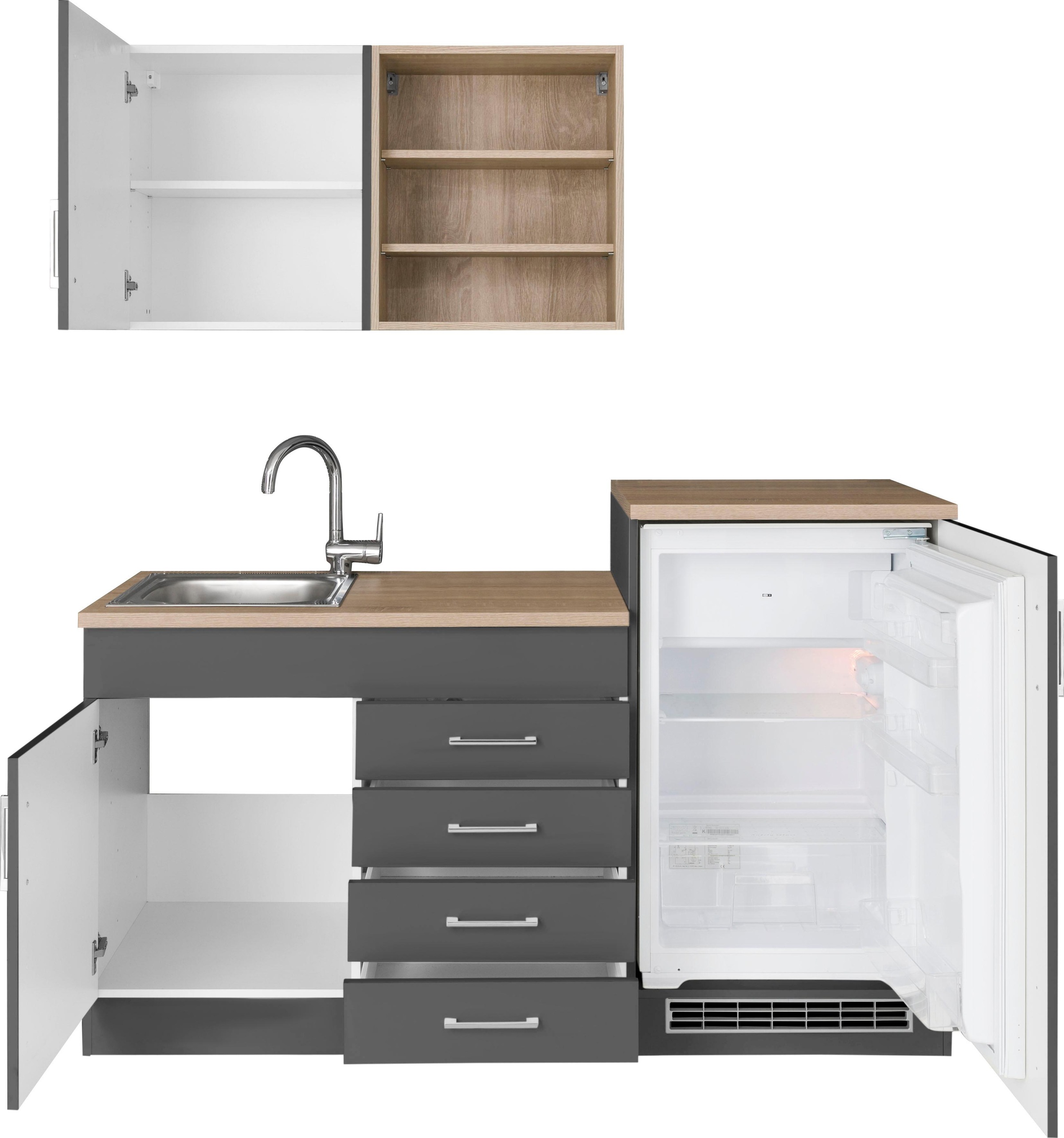 HELD MÖBEL Pantryküche "Mali", Breite 160 cm, mit E-Geräten günstig online kaufen
