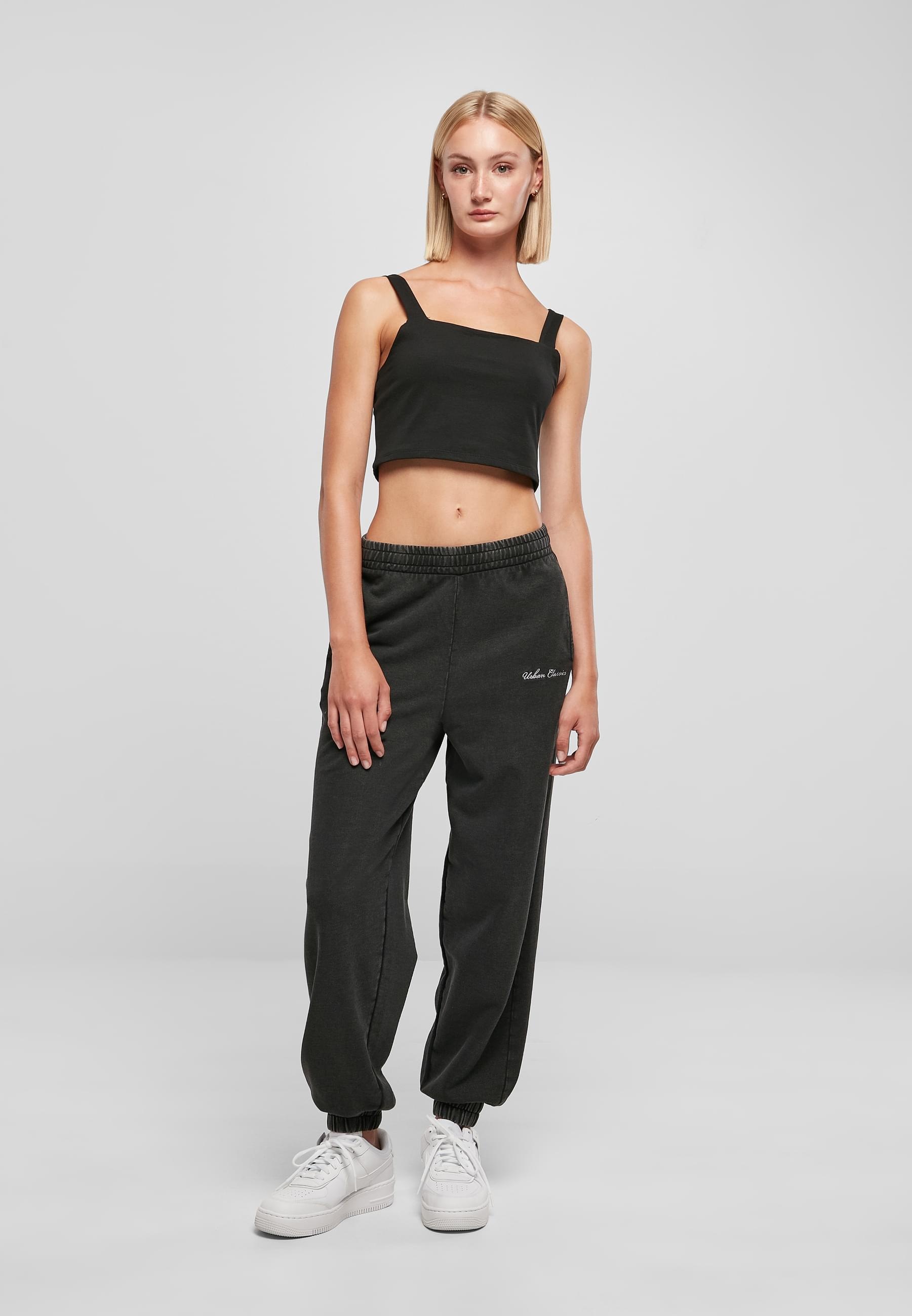 URBAN CLASSICS Jogginghose »Urban Classics Damen Ladies Small Embroidery Terry Pants«, (1 tlg.)