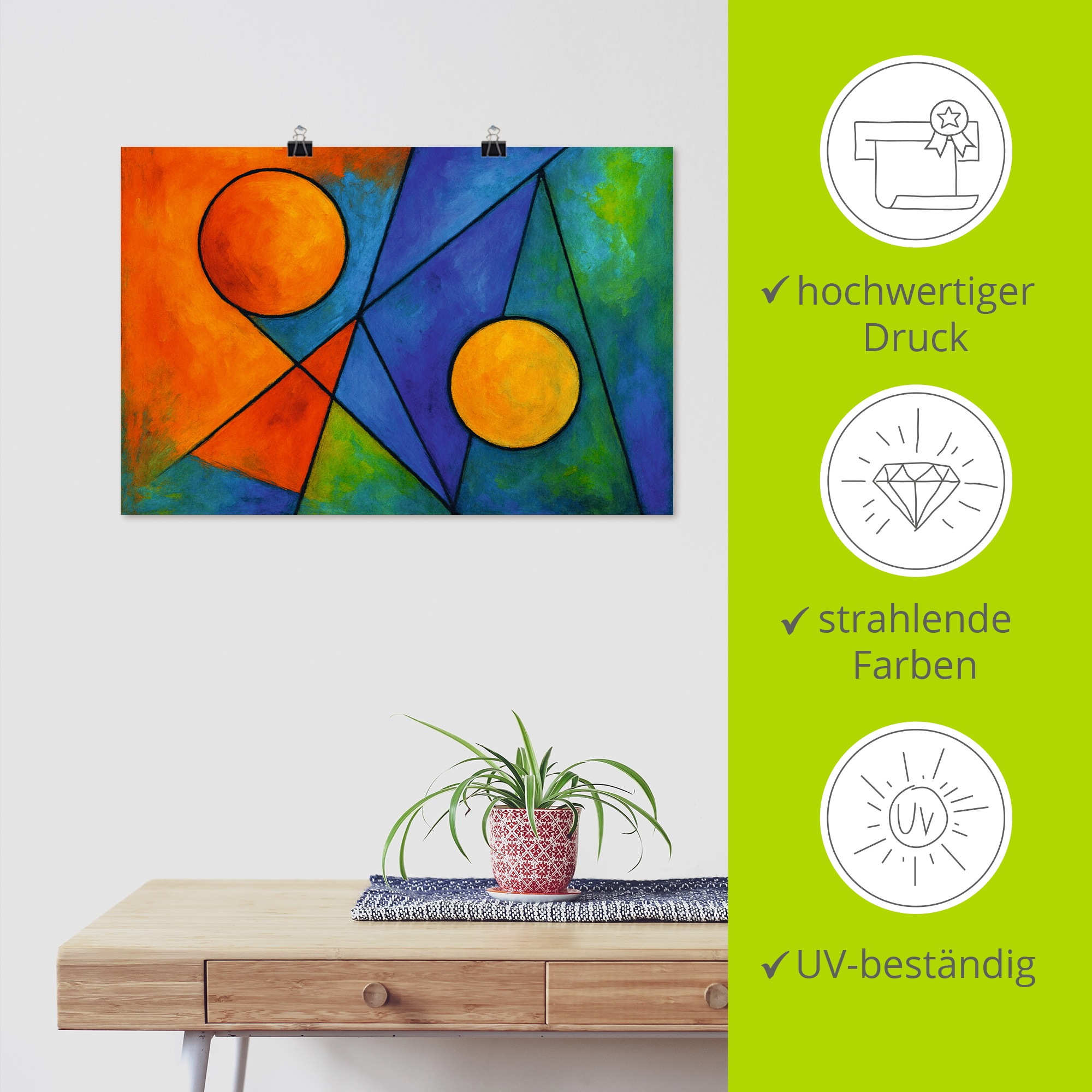 Wandbild ARTLAND "Farbkomposition im Gleichgewicht", farbe bild(er): farbig, B:60cm H:40cm, Papier, Bilder, als Alubild, Leinwandbild, Poster, Wandaufkleber in verschied. Größen 2