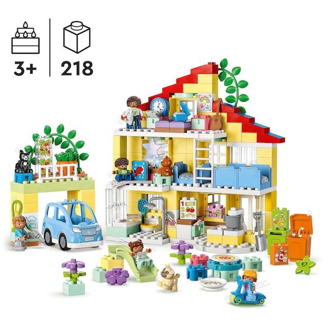 LEGO® Konstruktionsspielsteine »3-in-1-Familienhaus (10994), LEGO® DUPLO«,  (218 St.), Made in Europe | BAUR