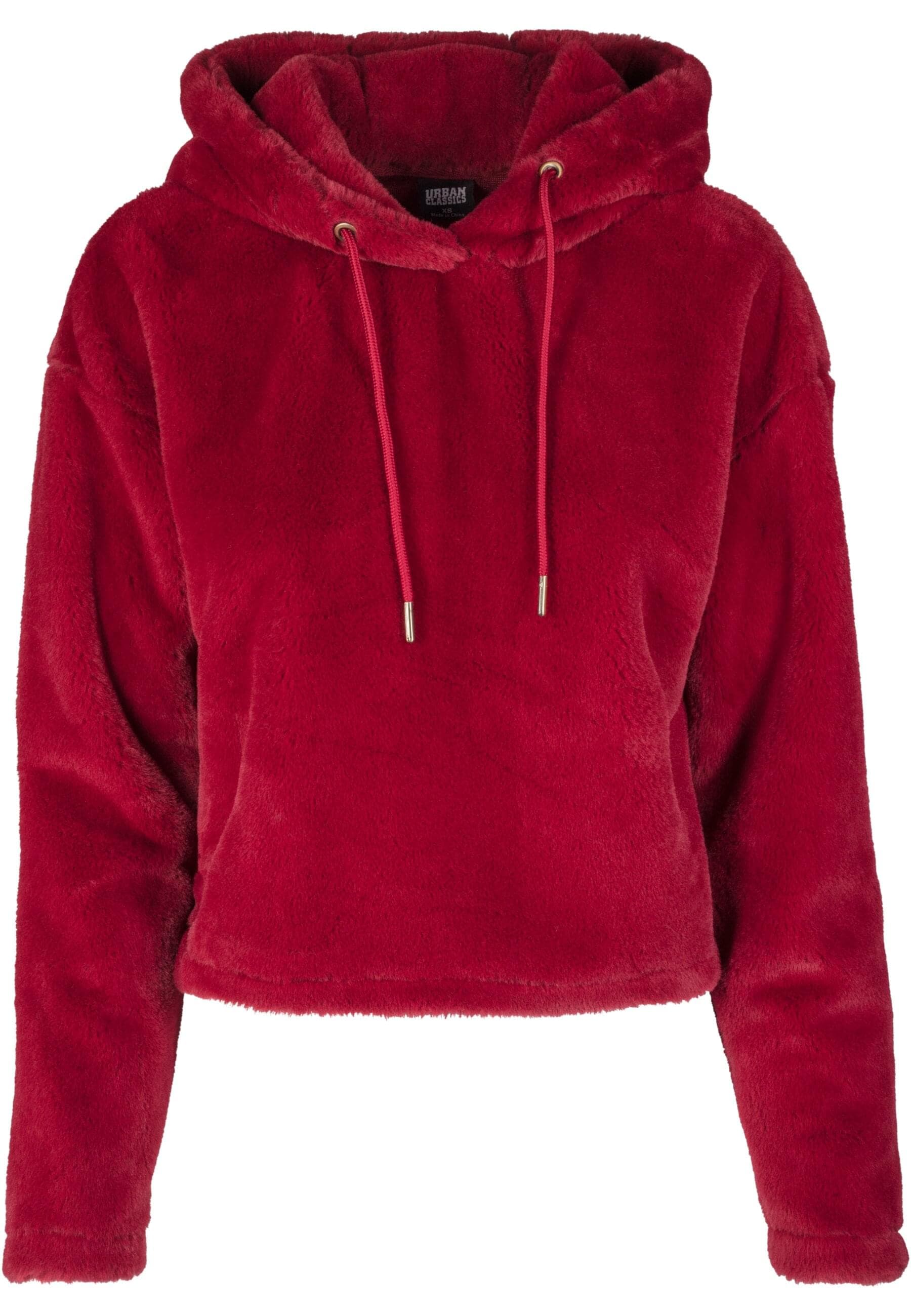 Rundhalspullover »Urban Classics Damen Ladies Oversize Short Teddy Hoody«