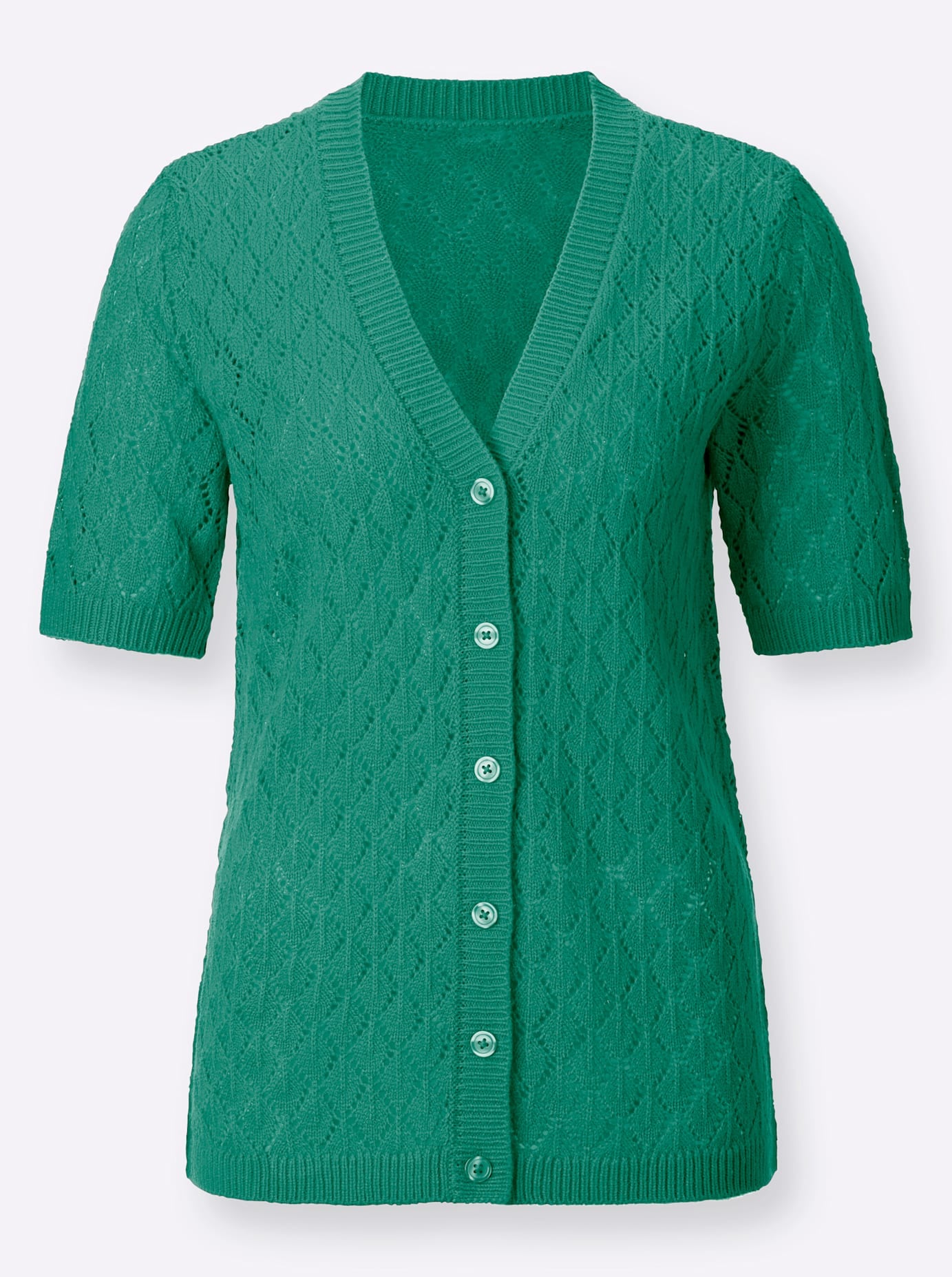 Classic Basics Ajourstrickjacke