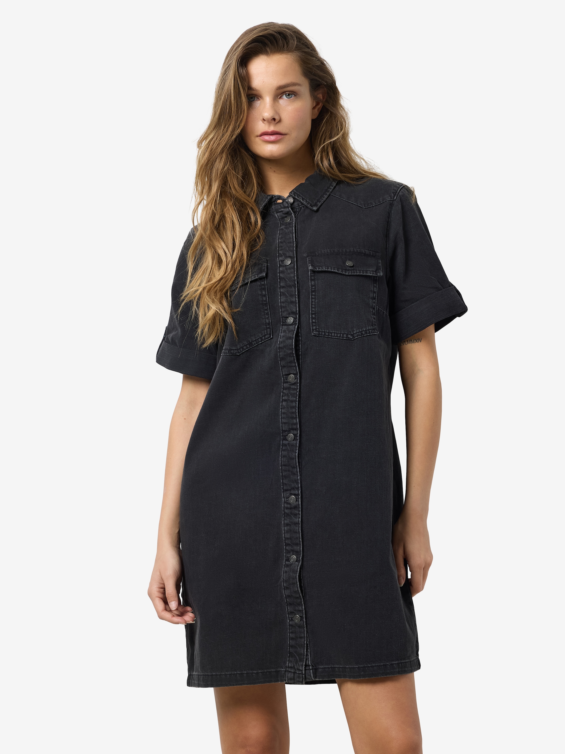 Noisy may Jeanskleid "NMNEW SIGNE S/S DENIM DRESS WG001BL NOOS" Brusttasche günstig online kaufen