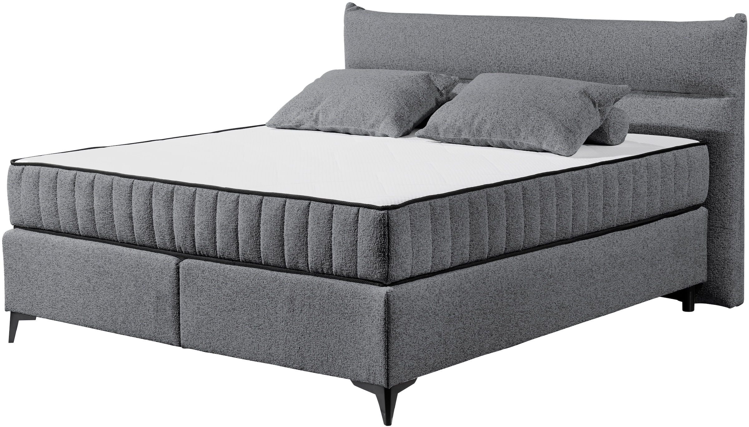 ED EXCITING DESIGN Boxspringbett »Vlieland«, Premium 9-Zonen-Tonnentaschenfederkern Duo-Matratze mit Kokosmatte